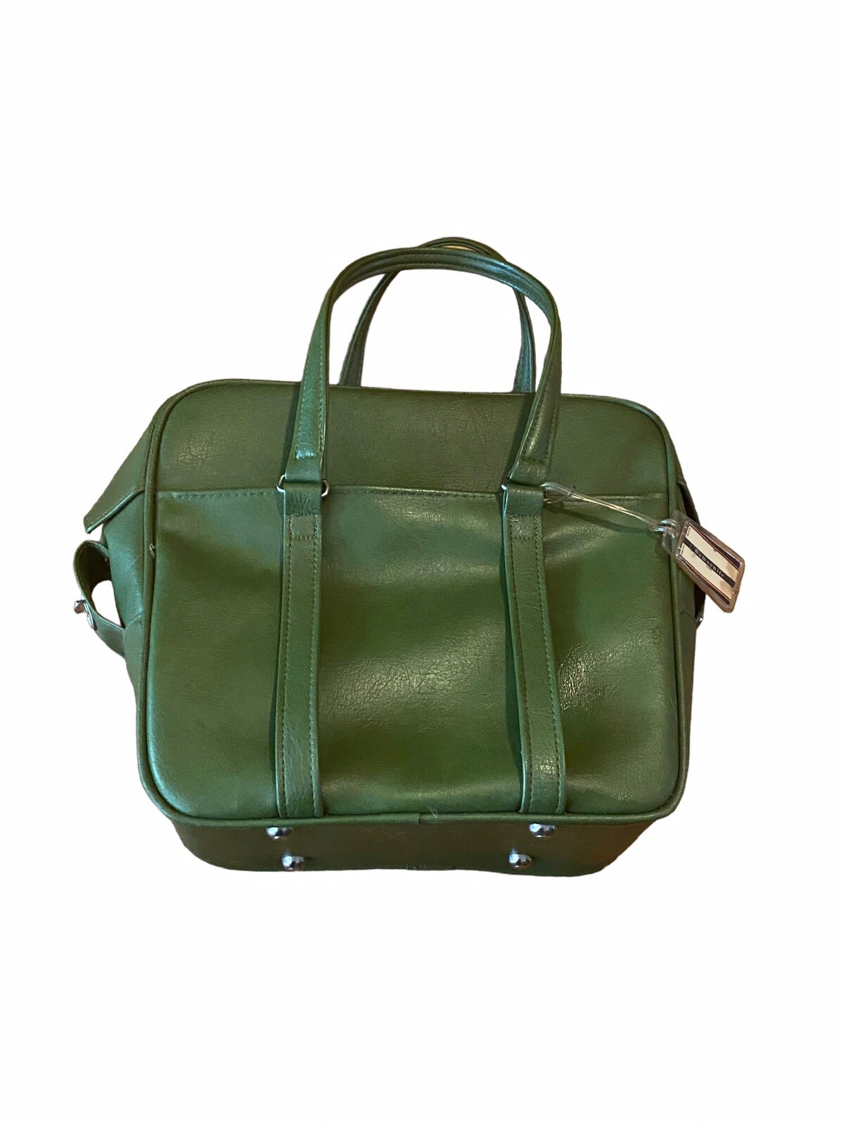 Vintage MCM Retro Leather Overnight Bag Carry-On Luggage Suitcase Avocado GREEN