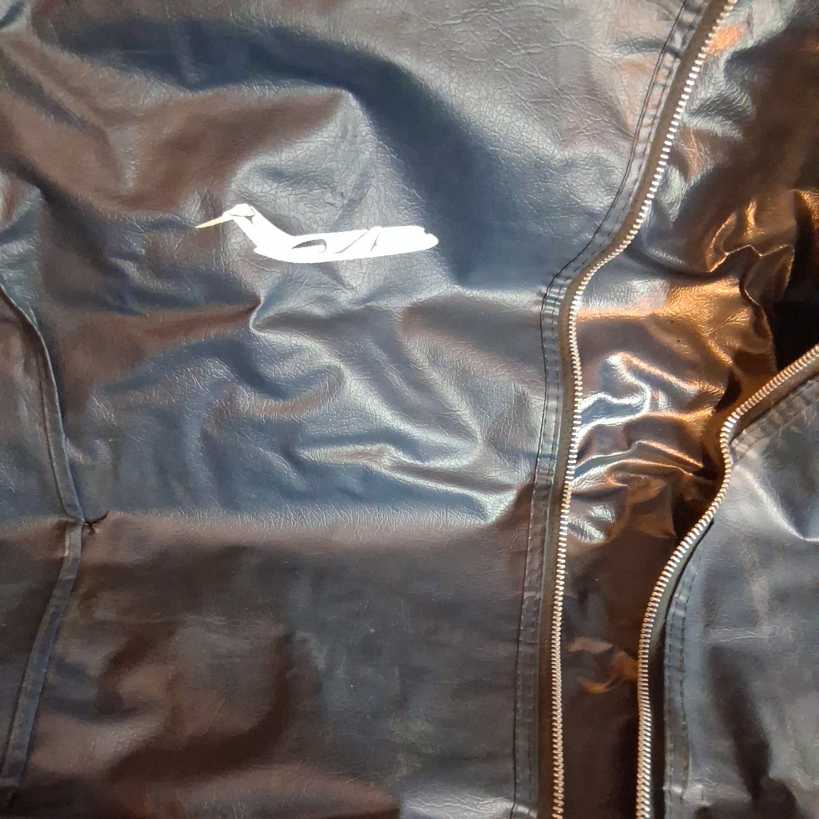 Vintage 1970’s Southern Airways Vinyl Faux Leather Folding Garment Bag dark BLUE