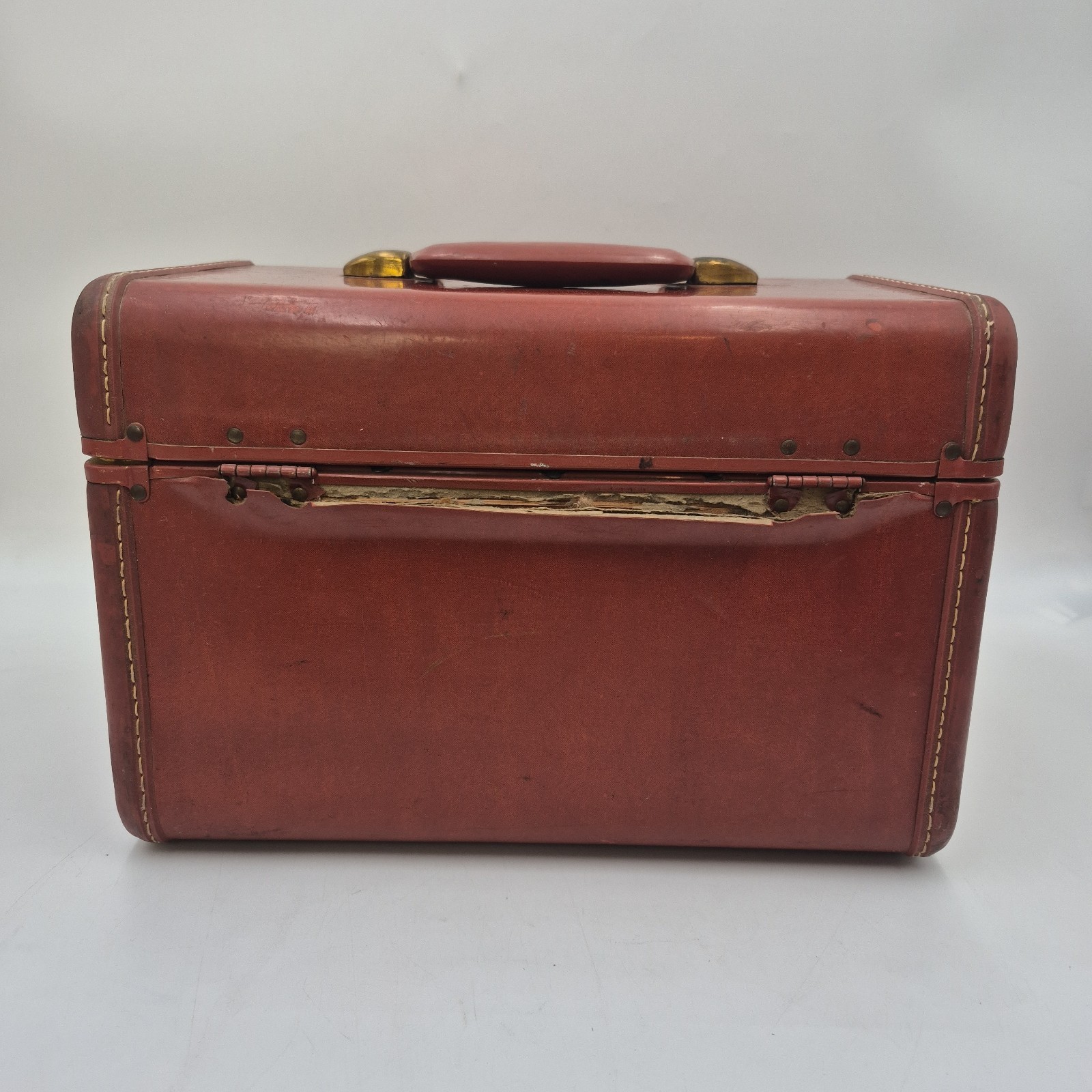 Vintage Samsonite Schwayder TRAIN CASE Streamlite 4612 Brown Luggage No Key
