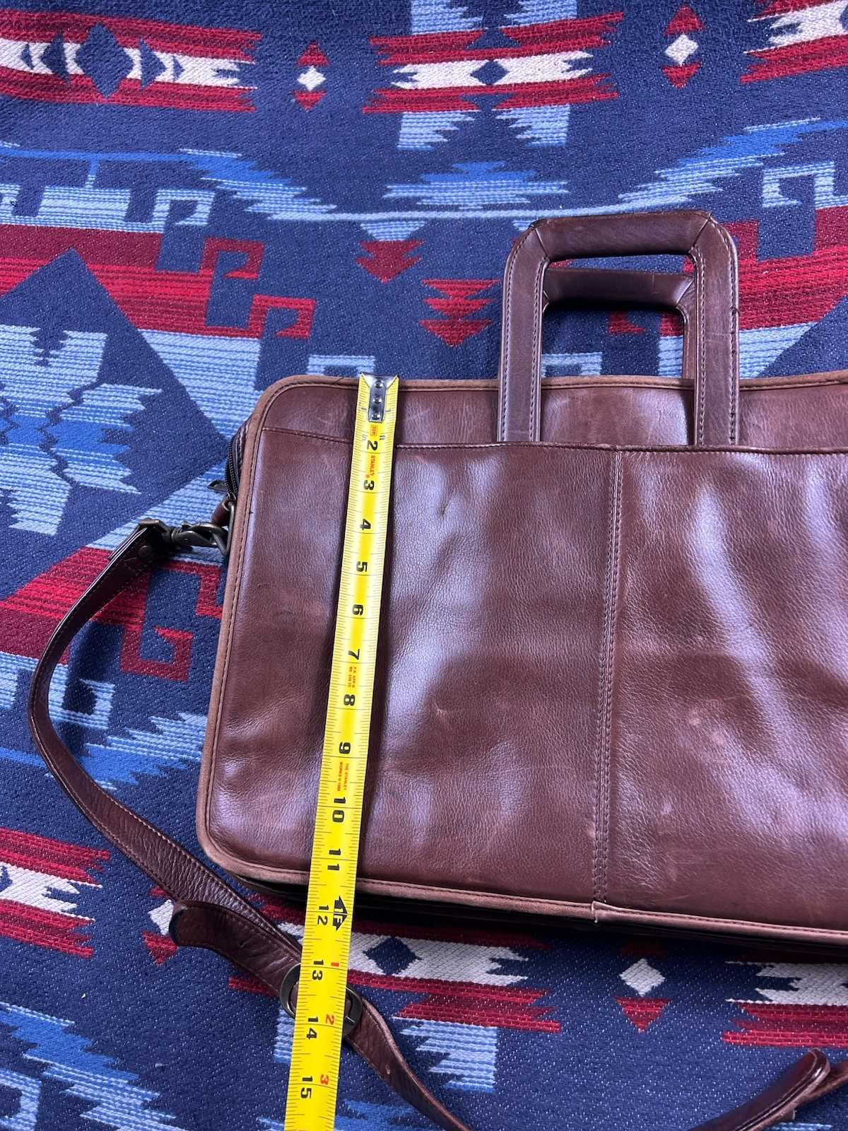 Vtg Scully Soft Leather Laptop Work Bag Briefcase Case Carry On Messenger Strap