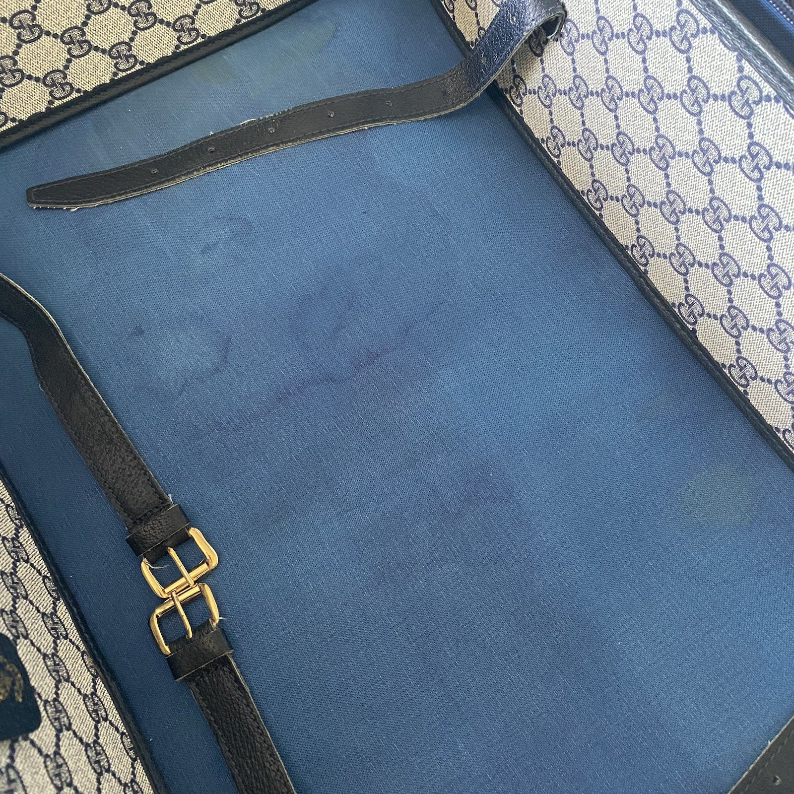Vintage Gucci Suitcase Luggage With Leather Details