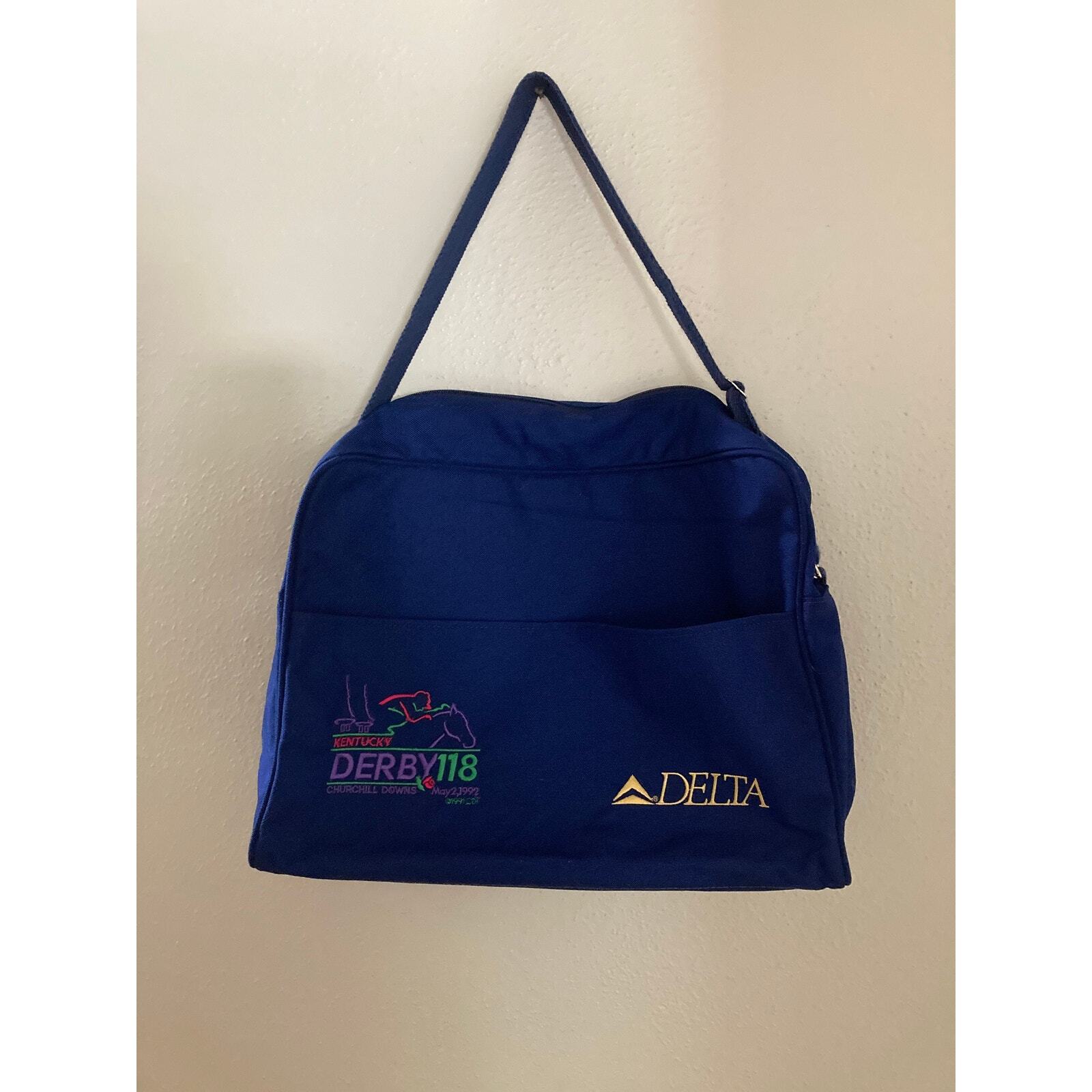 Vintage Kentucky Derby Delta blue bag 1992 derby Delta airlines