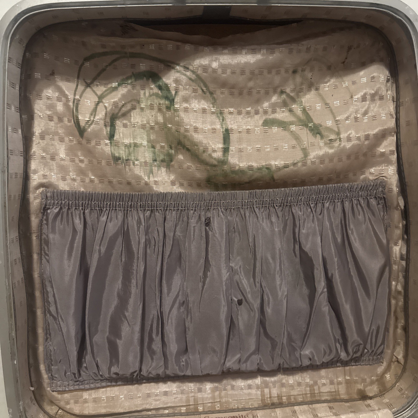 Samosonite Weekender Loop Handle Slate Gray Inside Top Vintage Floral Silk.