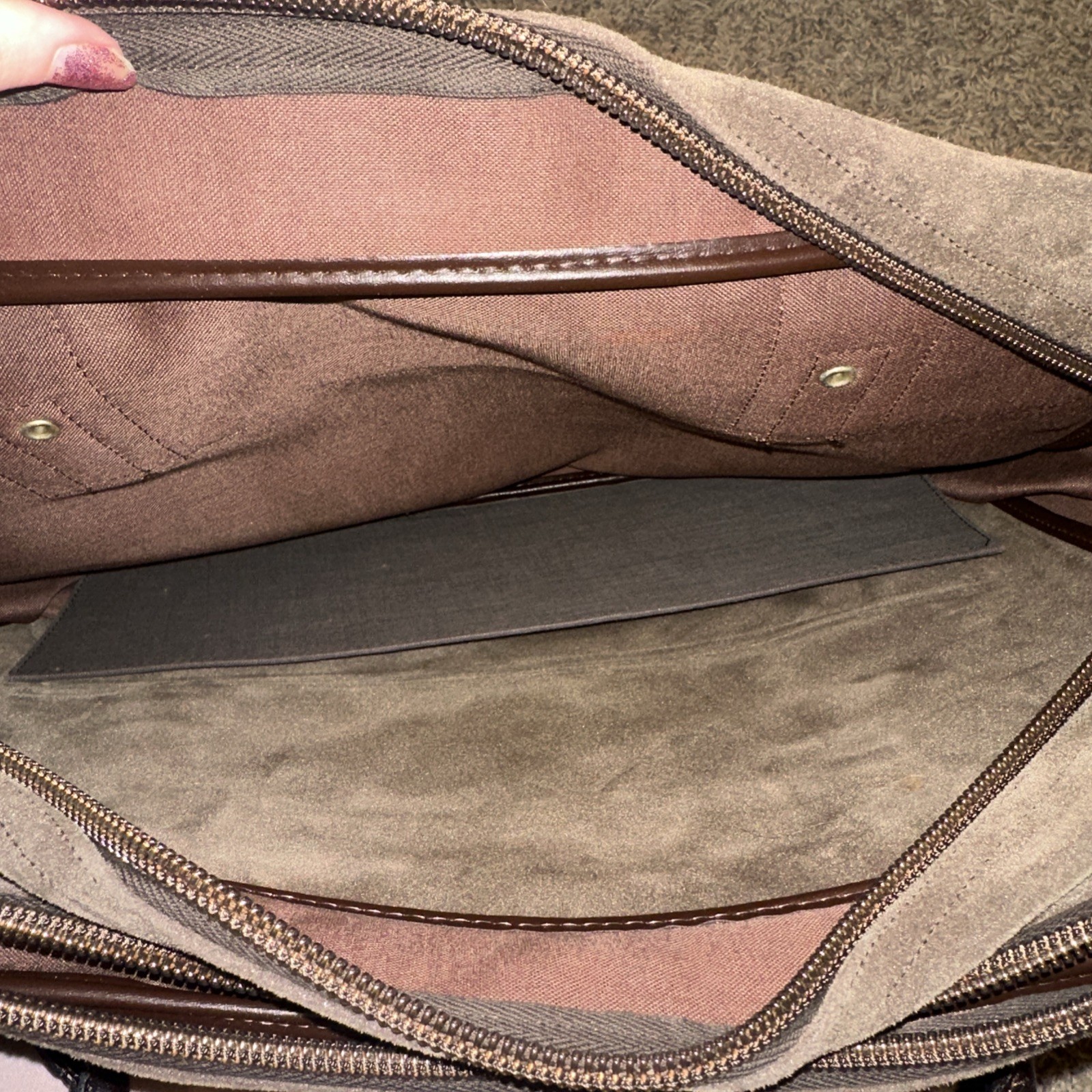 Suede Brown Breifcase Vintage Discontinued With Keys Jerome Leplat.