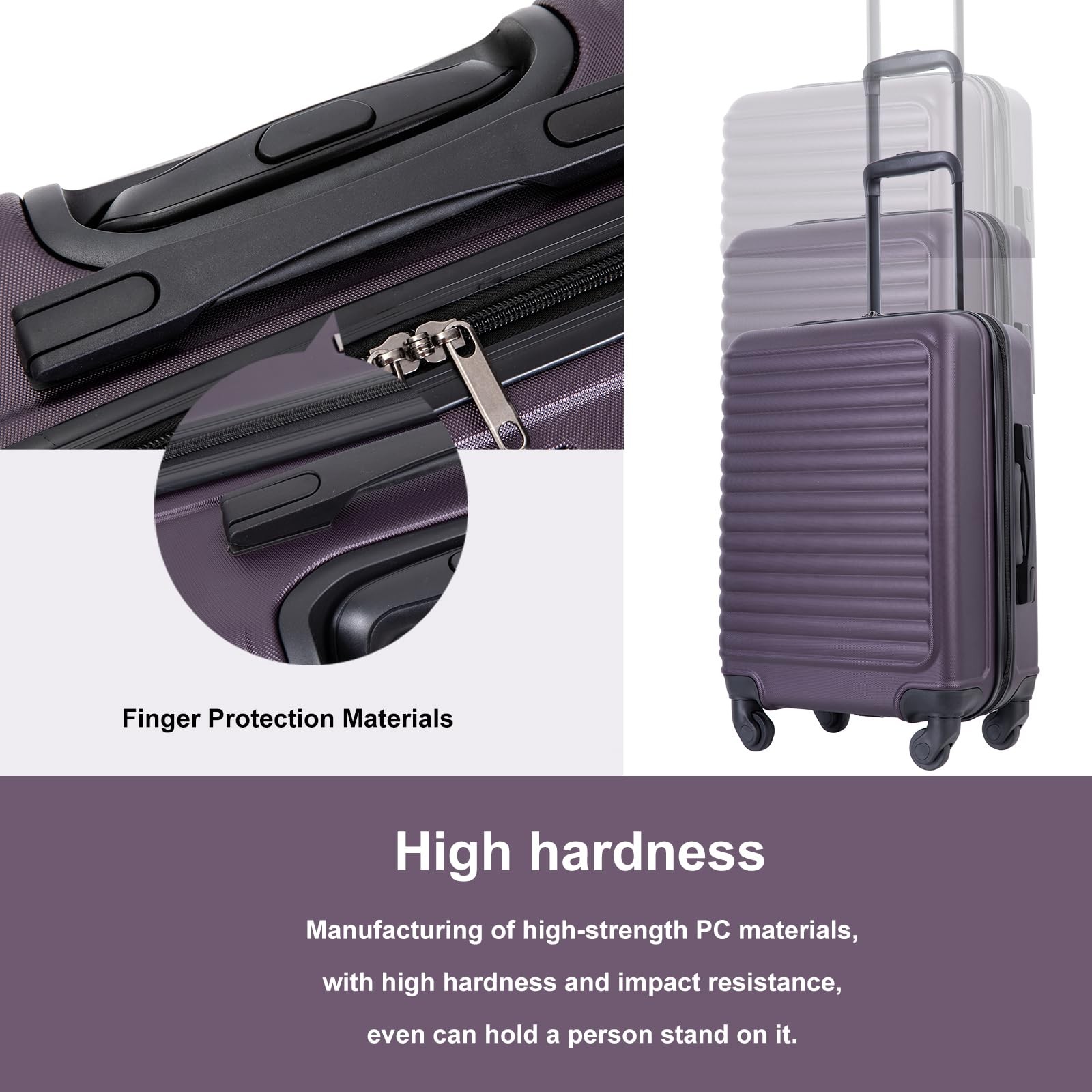Travelhouse Hardside Luggage Lightweight Travel Suitcase Spinner Wheels Carry on