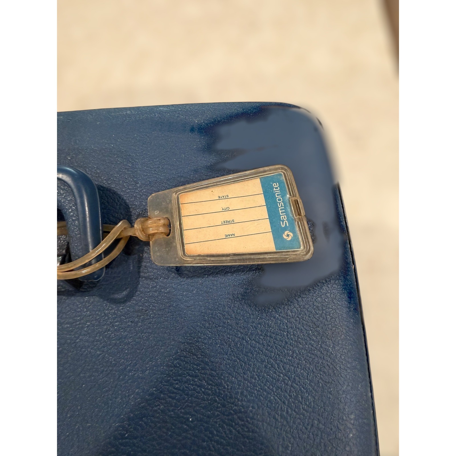 Vintage Samsonite Concord Train Case Blue Hard Shell Makeup Vanity with Tray Key