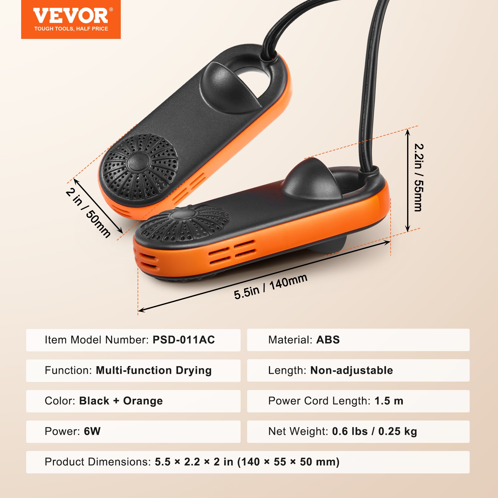 VEVOR Boot Dryer Shoe Dryer Portable Electric Footwear Dryer for Shoes Gloves So