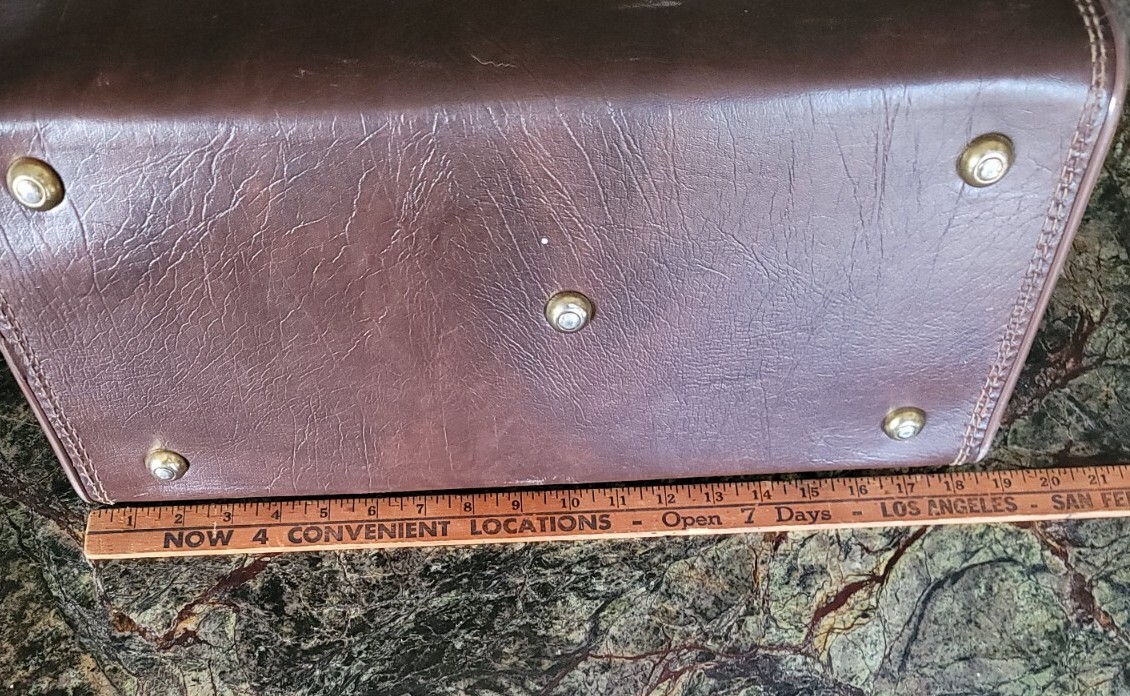 Vintage 50’s Antique Hipster Brown Attache Briefcase Overnighter Travel Read~☆~