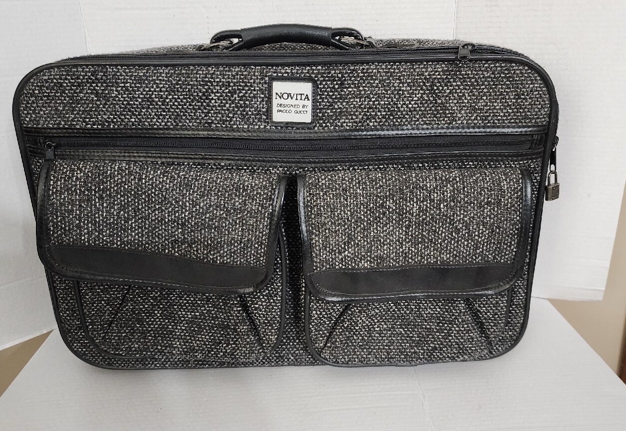 Vintage Gucci Luggage Suitcase Gray Novita by Paolo Gucci for Monarch Company