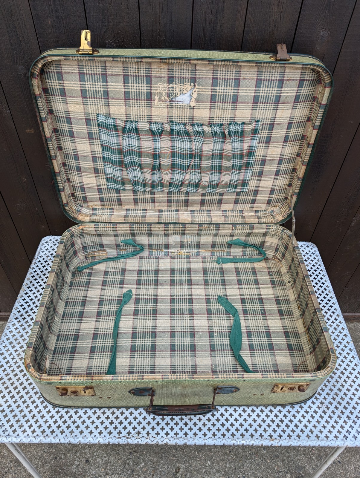 Vintage Suitcase Travel Case 50s Retro Weekender Mid Century 60s 6A