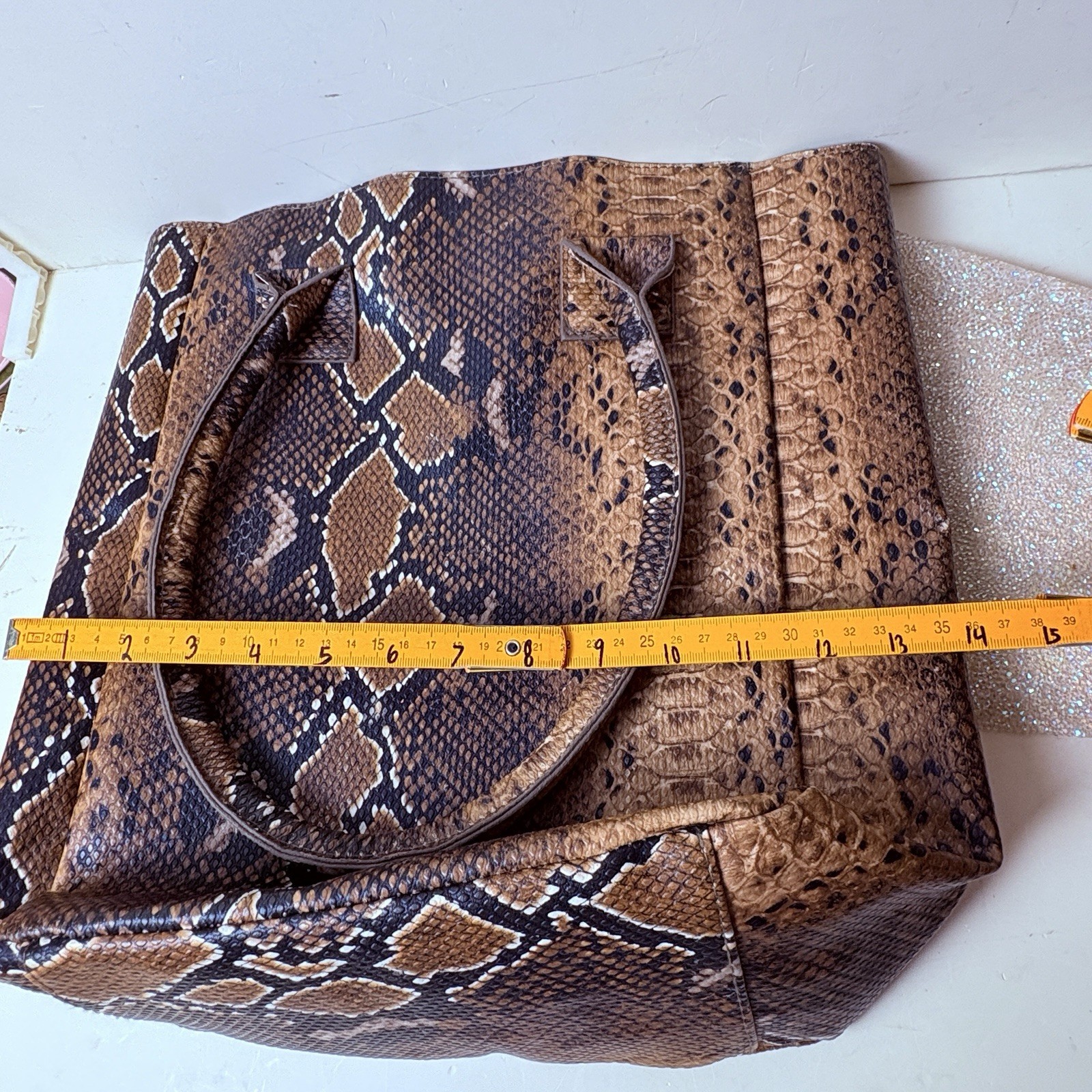 Vintage Signature Club A XL Tote Travel Bag 14×12” Leopard Print EUC CLEAN