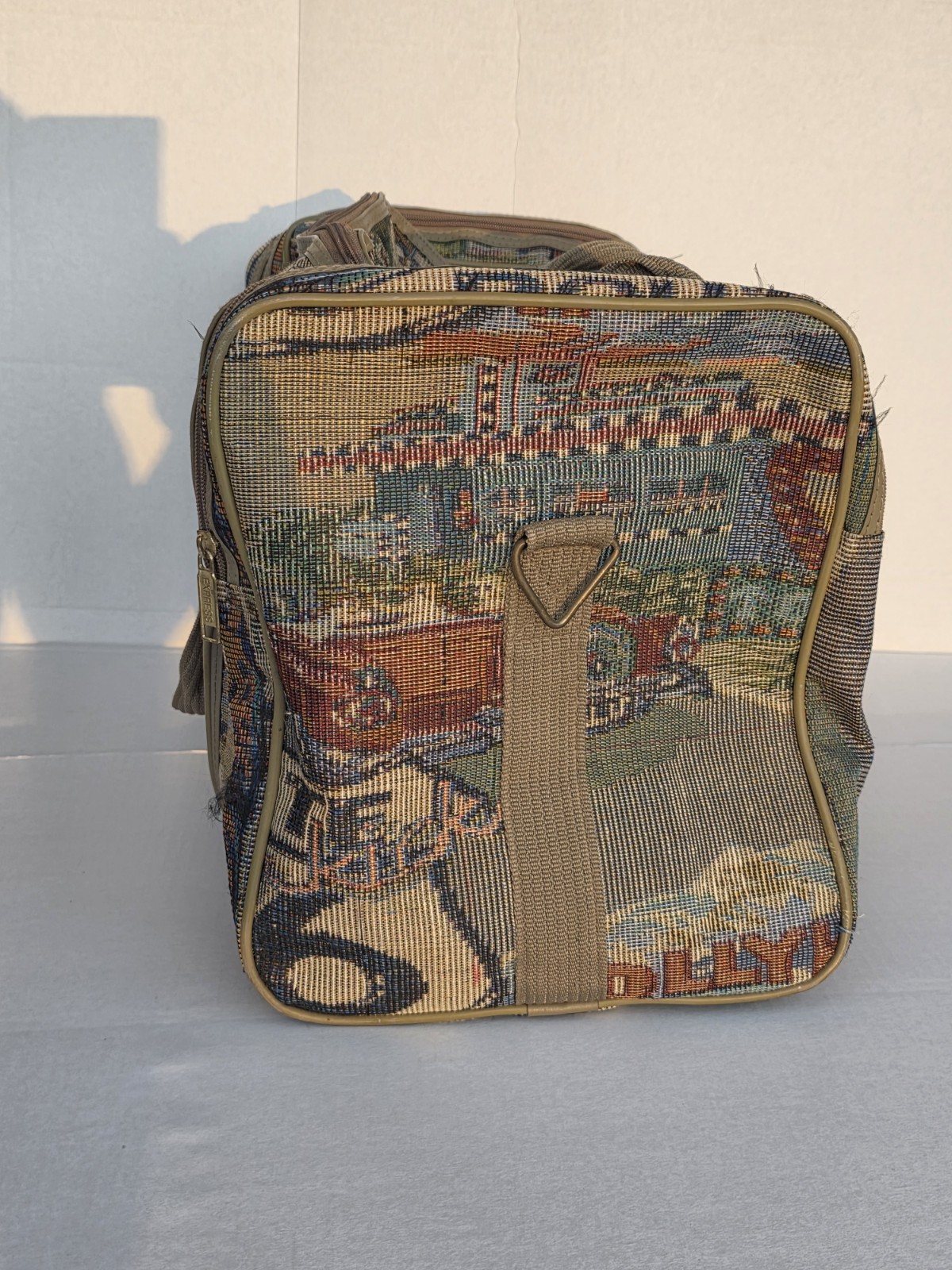Vintage Pioneer Express Weekend Bag Route 66 Tapestry Duffel Carry On Travel.