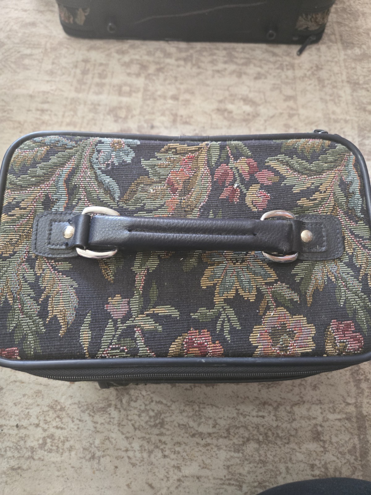 Luggage Jordache 3 Piece Set Gray Floral Travel Bags Vintage 80s Grannycore