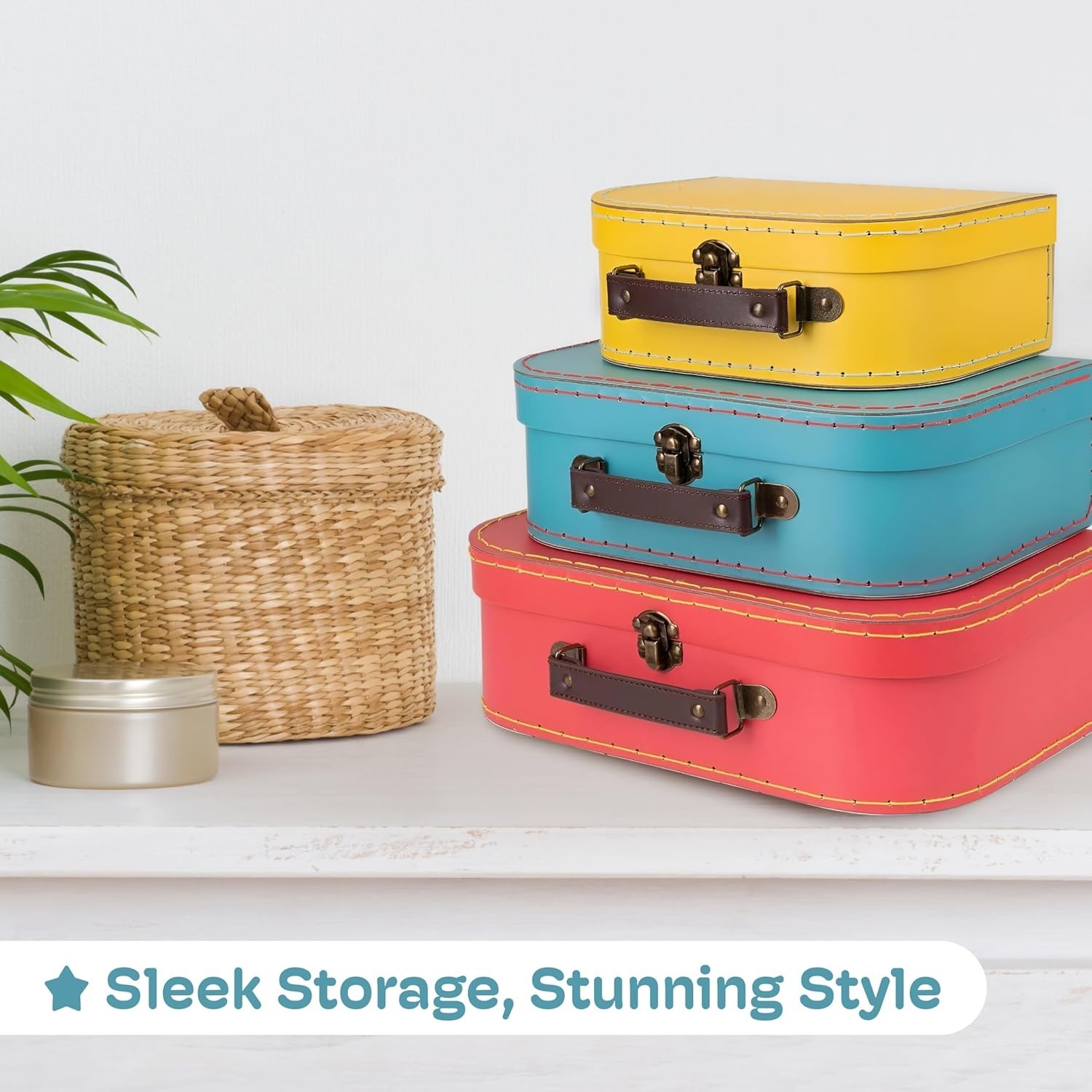 Paperboard Vintage Suitecase – Pack of 3 Decorative Vintage Luggage