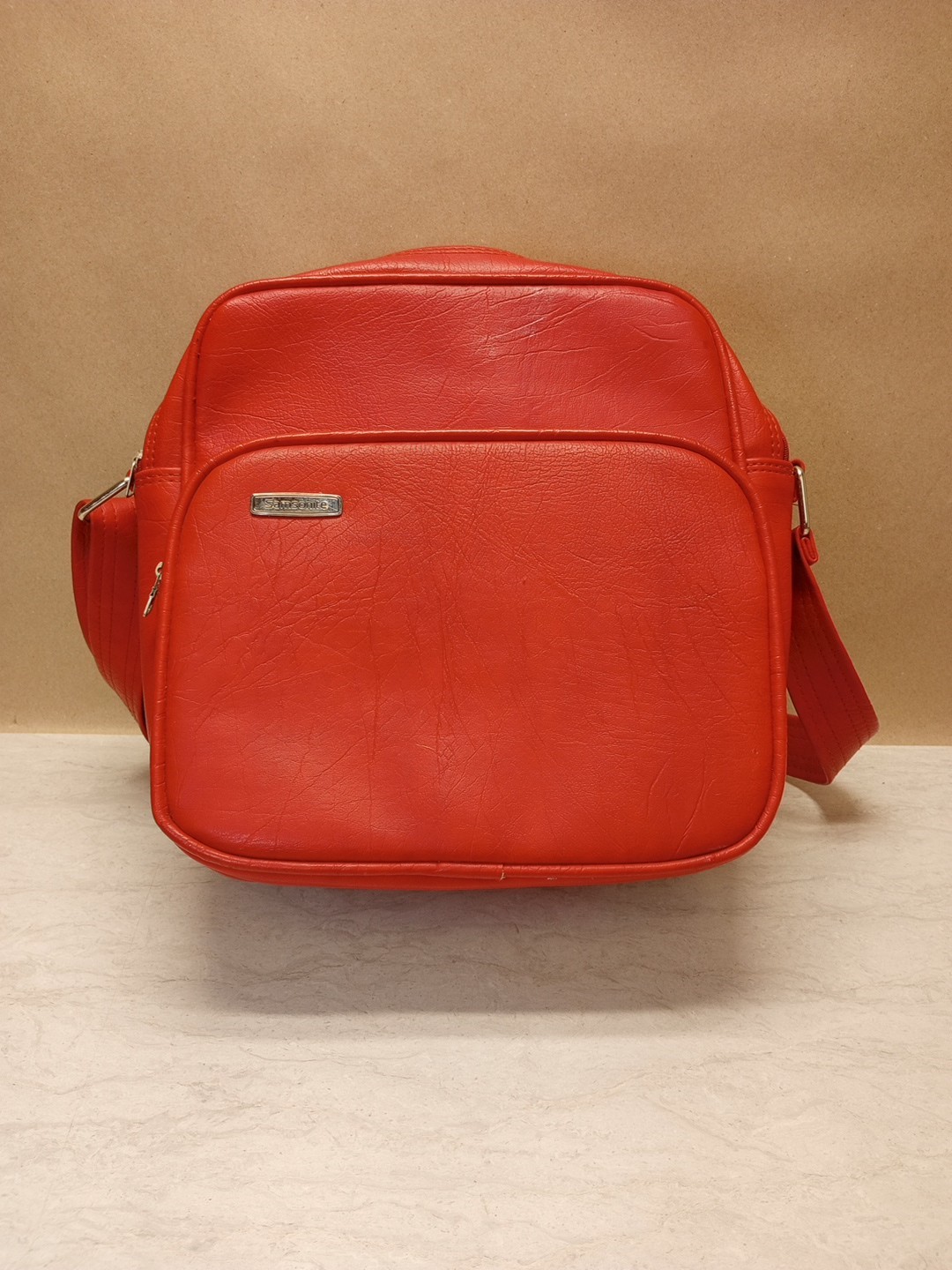 Vintage Samsonite Concord Carry On Shoulder Travel Bag Red Color 11″×11″×5 1/2″
