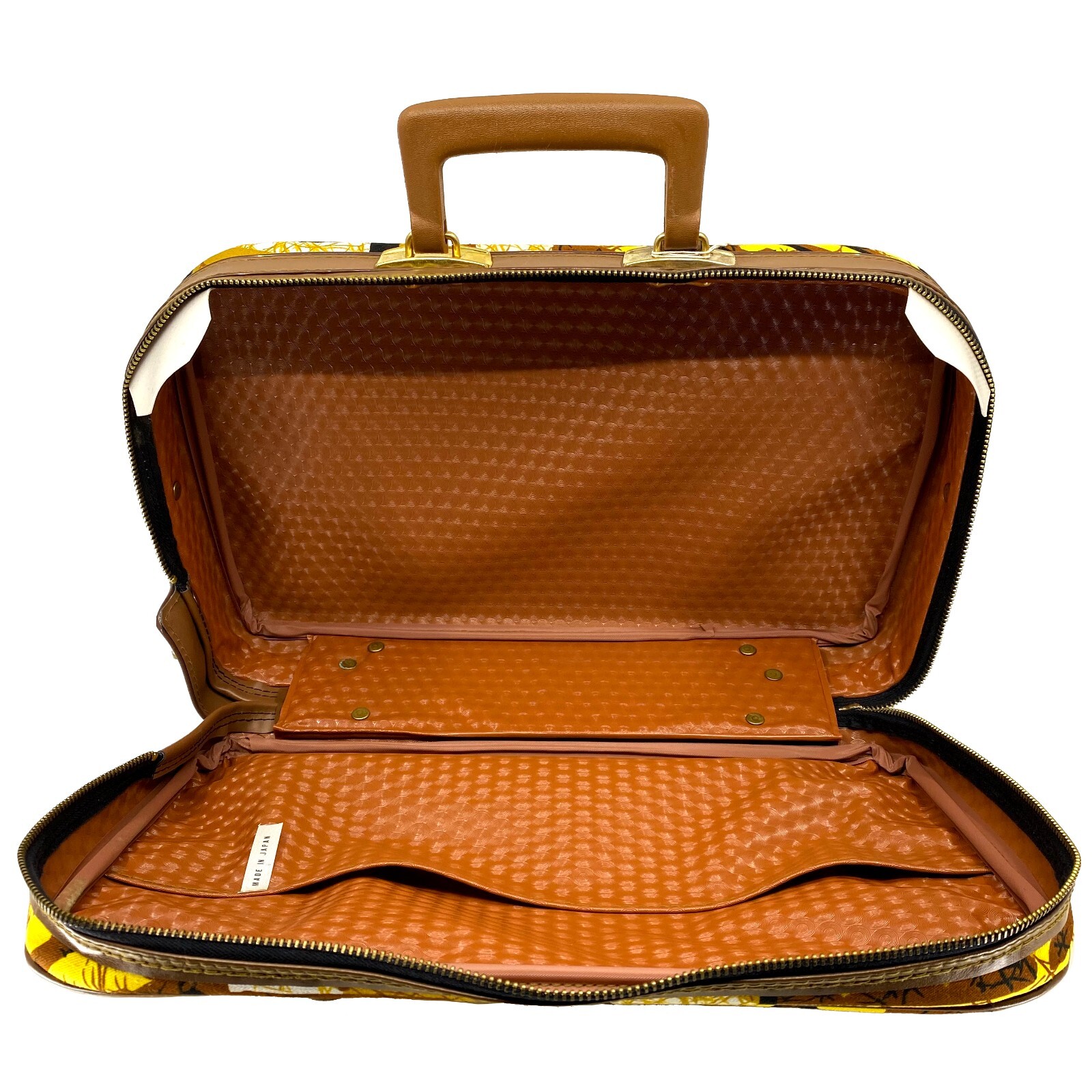 Vintage 1960 Abstract Mod Fabric 3 pc Travel Luggage Suitcase Japan Bag Bazaar