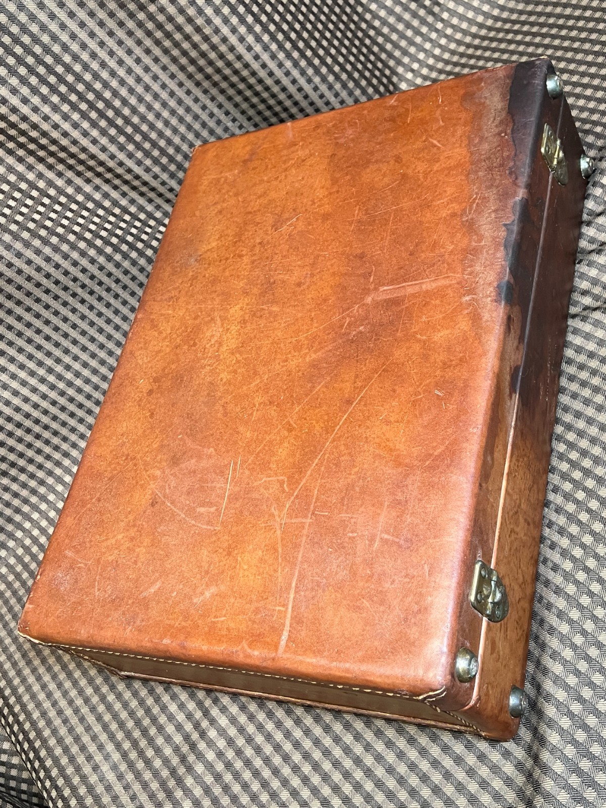 Vintage Bridlehide by Byron Brown Hard Shell Leather Locking Briefcase Attache