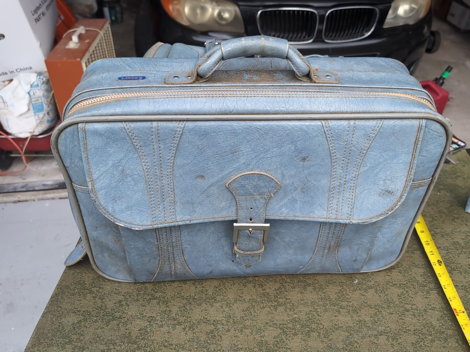 Vintage 1970s Pair American Tourister Escorts Carryon Luggage Bag In Baby Blue