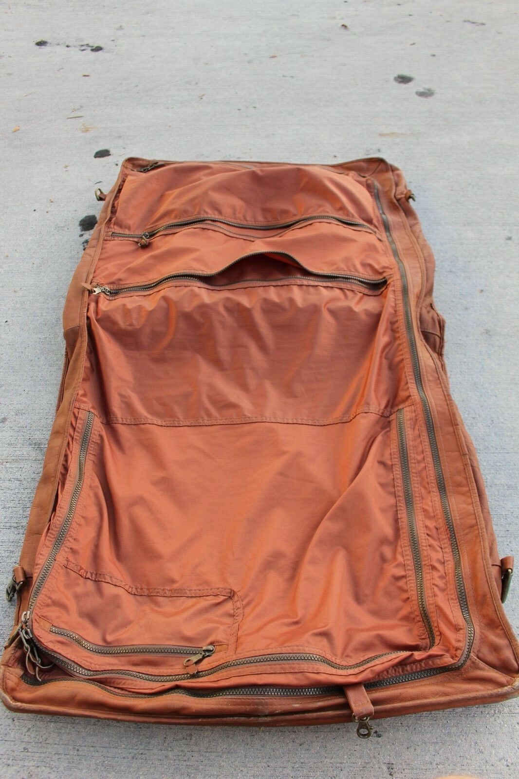 Vintage All Leather Garment Bag Travel Bag One of a Kind