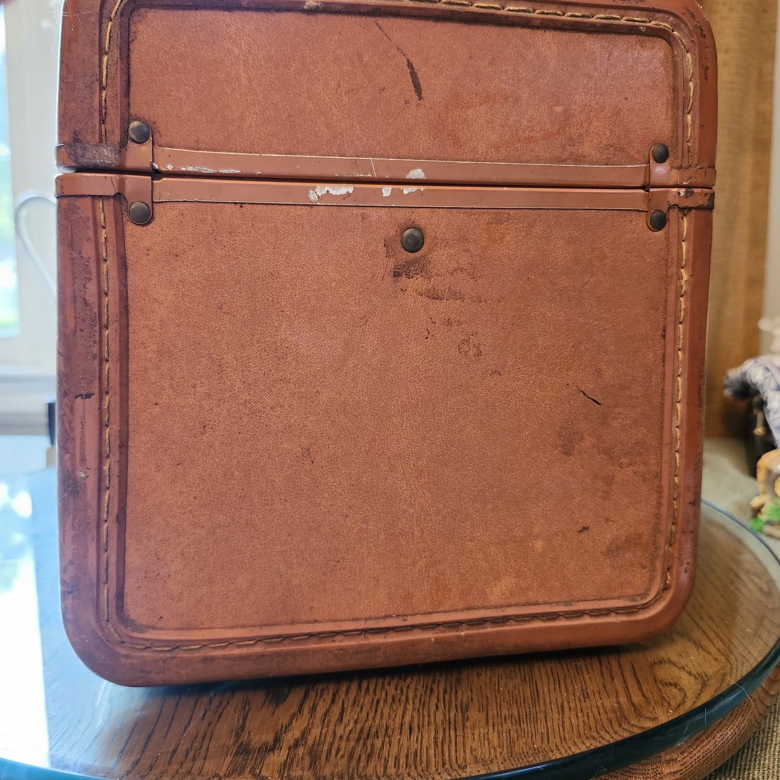 Vintage Samsonite Streamlite Train Case Brown Hard Shell Makeup Travel Case