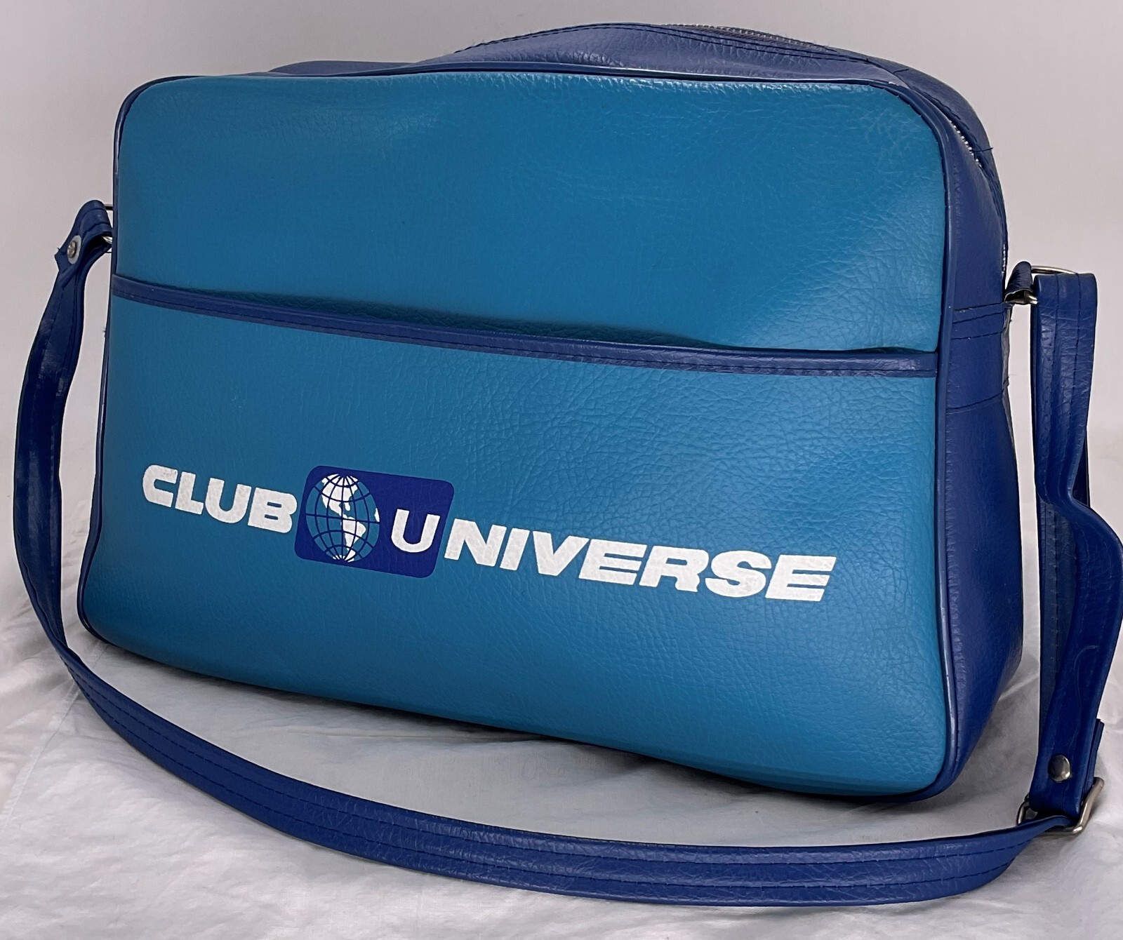 Vintage 1970’s Panam Style Naugahyde Explorer Blue Travel Bag for Club Universe