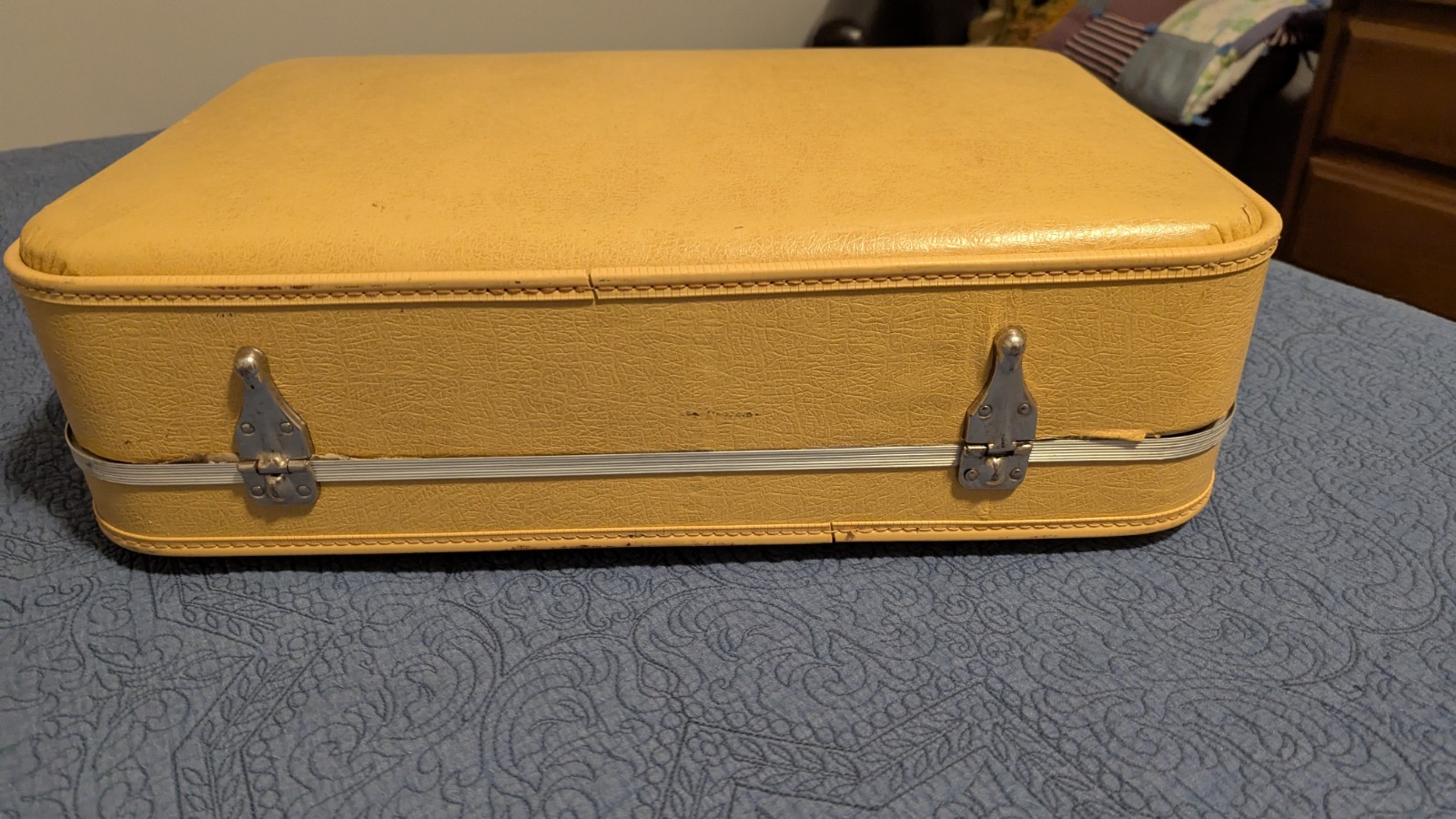 Vintage Yellow Suitcase Luggage
