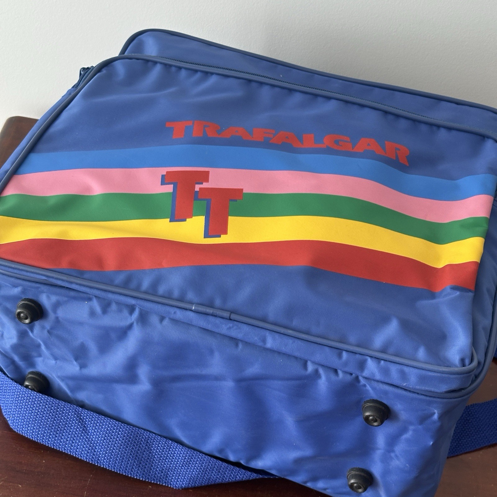 Vintage 80s Trafalgar Shoulder Bag Tote Blue LIKE NEW! Retro