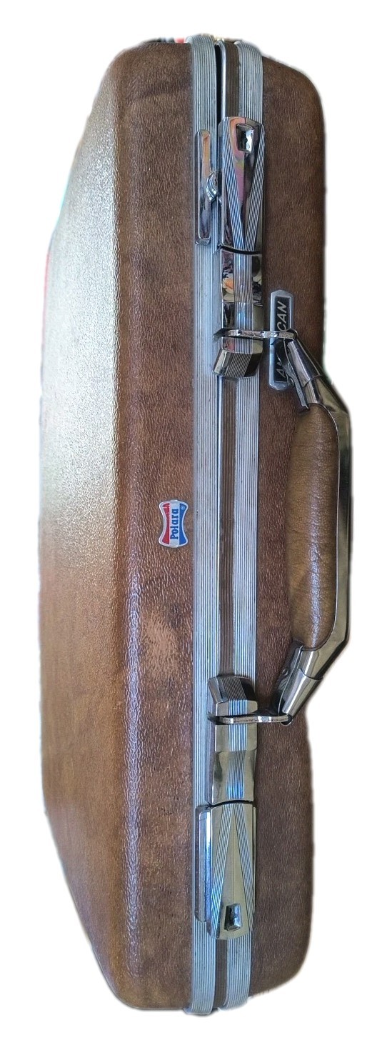 American Tourister Polara Retro 70’s Marble Brown Attache Briefcase Hard-Shell