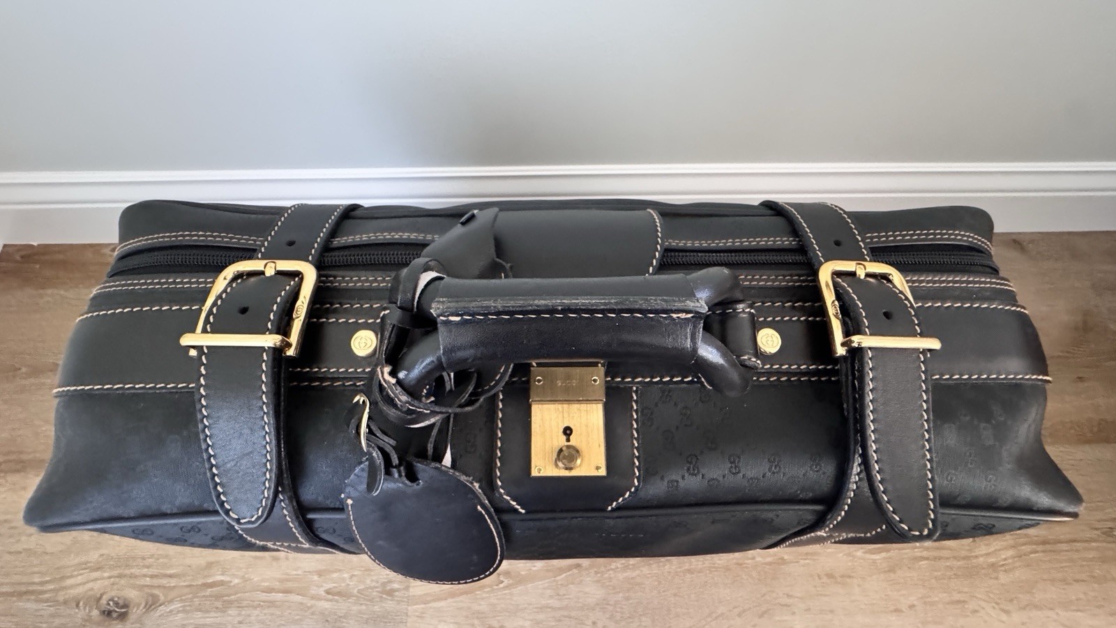 Gucci GG Luggage Authentic Monogram Canvas Excellent Condition Chocolate Brown
