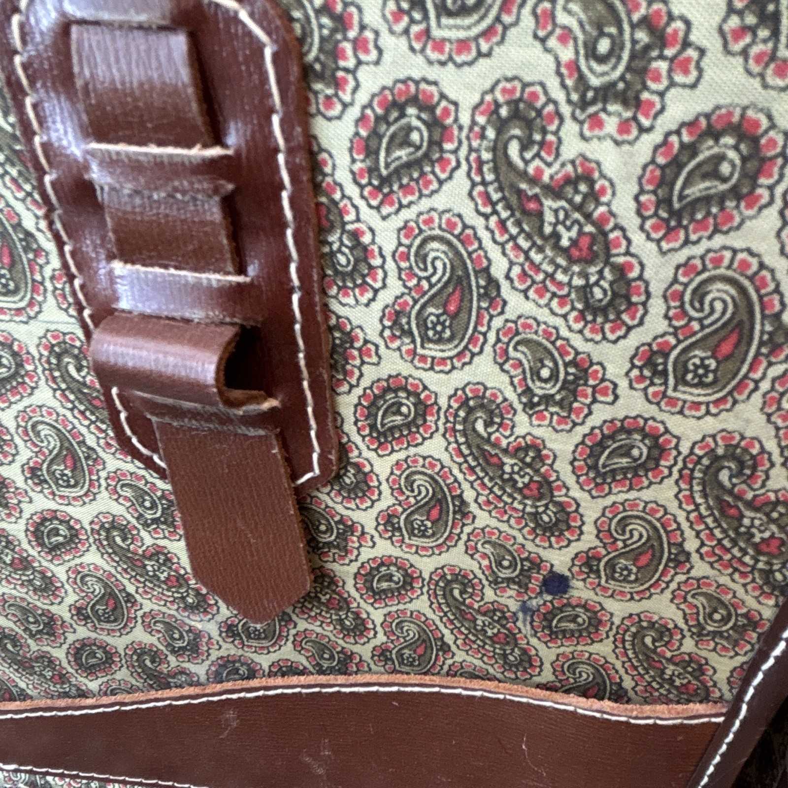 True Vintage 1950s Green Hard-Sided Leather Briefcase Locking Latches