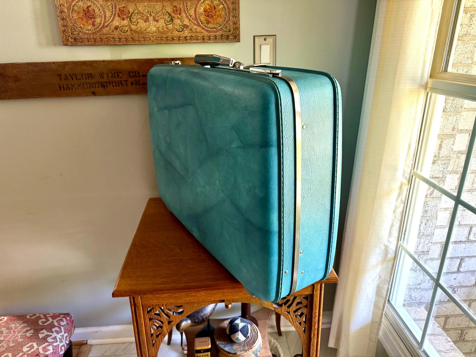 Vtg American Tourister Turquoise Marbled Luggage | American Tourister Suitcase