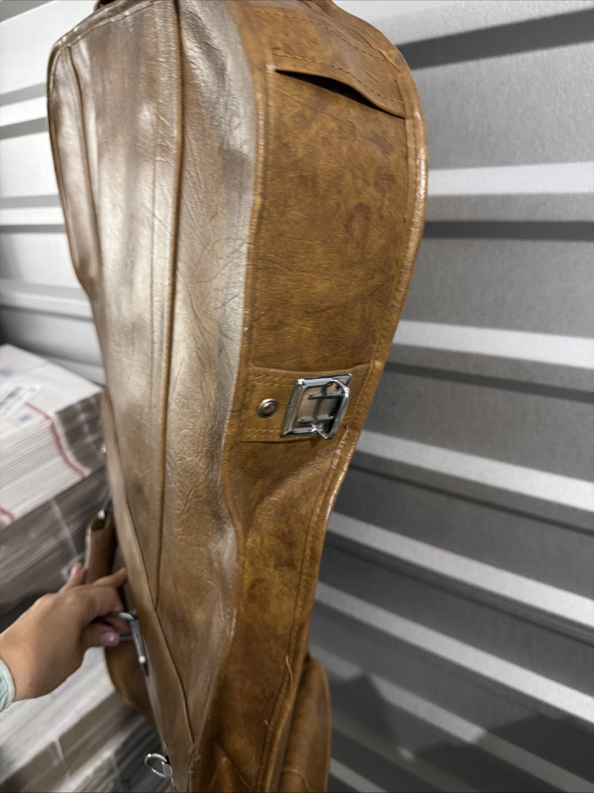 Vintage American Tourister Escort Garment Bag Faux Leather Brown Suit Carrier *