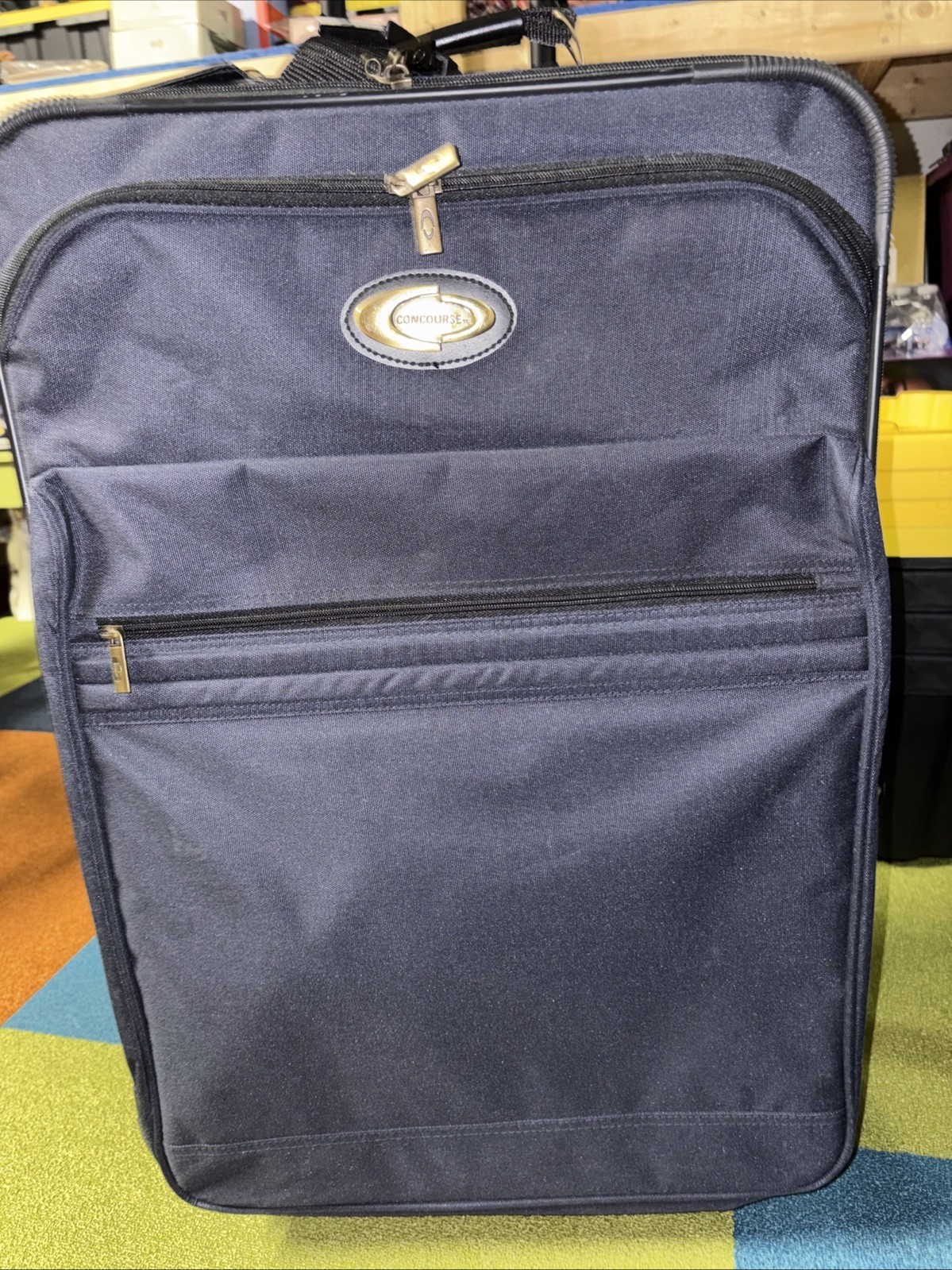 Vintage Concourse Navy Blue Suitcase With Wheels