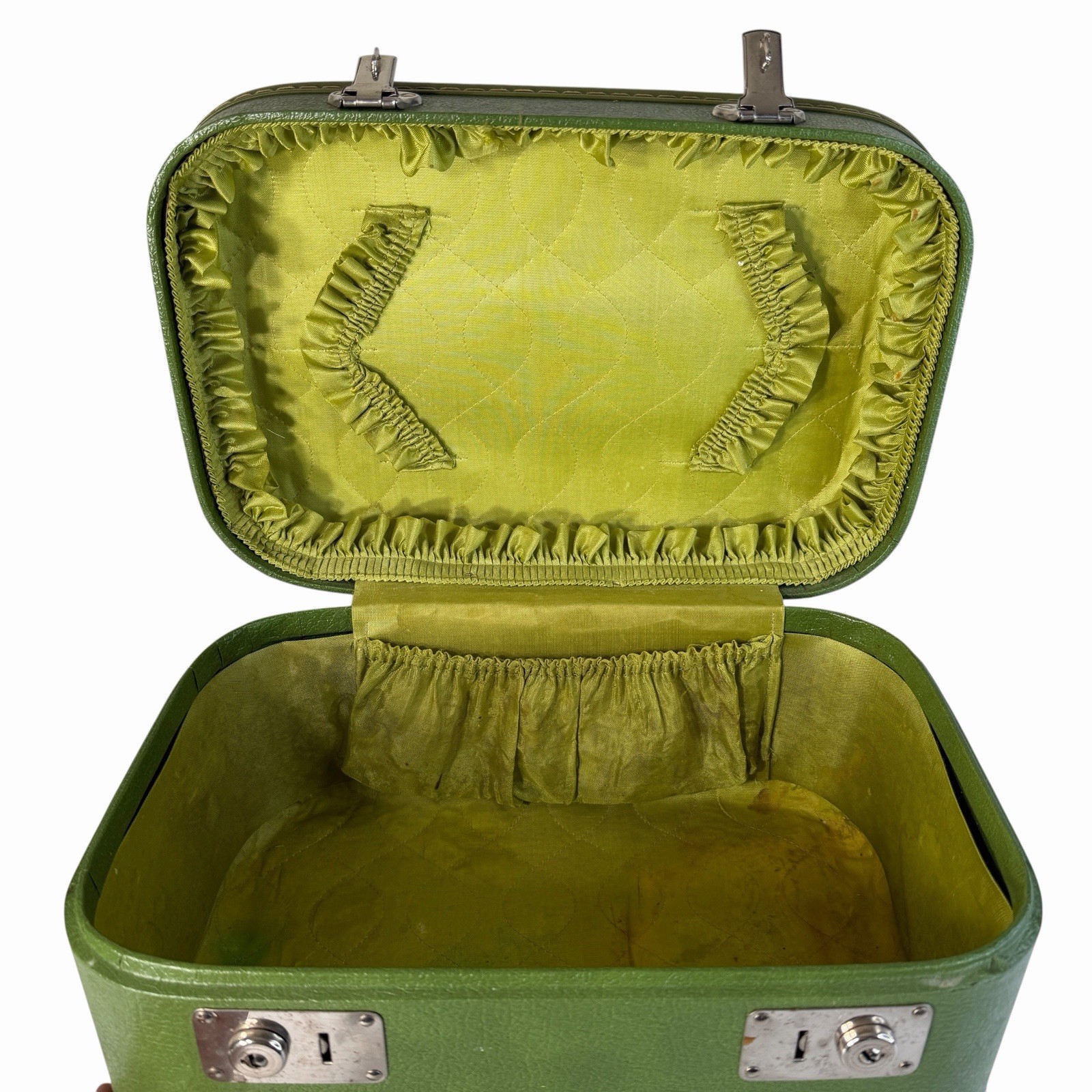 Vintage 1960s Samsonite Silhouette Ambassador Luggage Avocado Green USA Made
