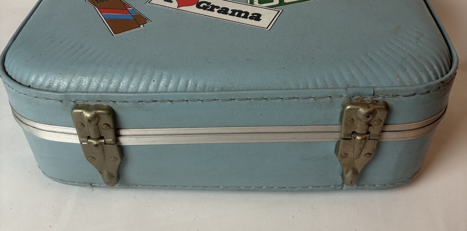 Vintage Lot Of 2 Child’s Boy’s Suitcases Going To Grandmas Blue Nesting