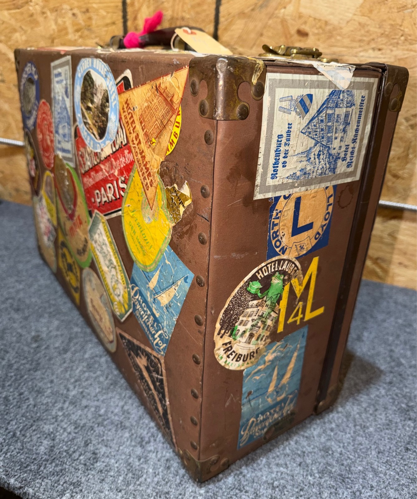 Antique Vintage Davis Sample Case Pair with Traveling Stickers