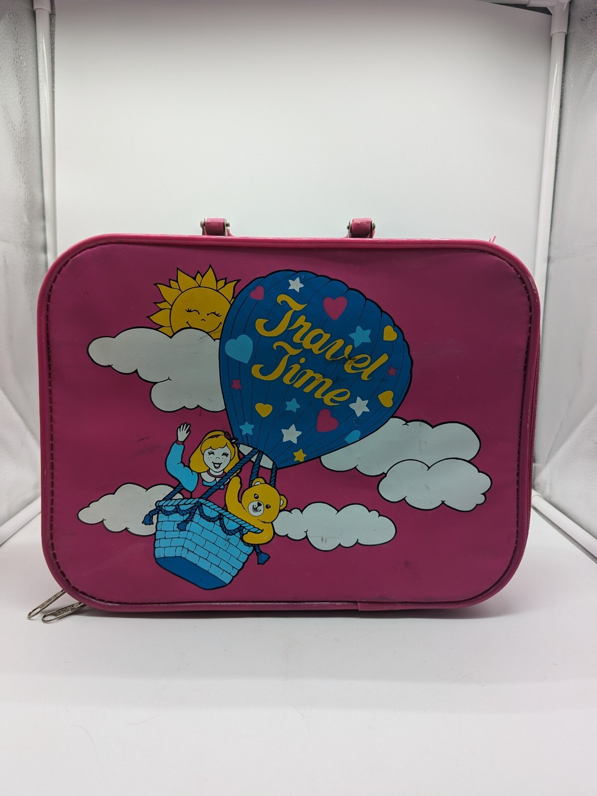 Travel Time – 1980s Vintage Child Suitcase – Carrying Case Overnight Purse Bag
