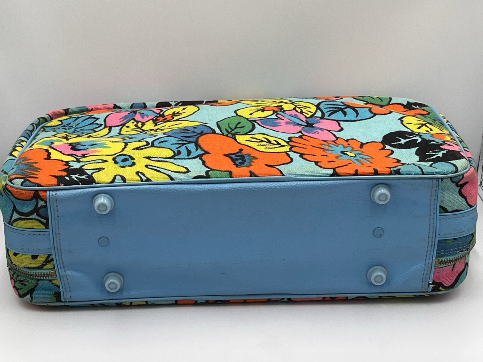Retro Groovy Mod Flowers Suitcase Carry On Travel Hippie Boho MCM Canvas 1960’s