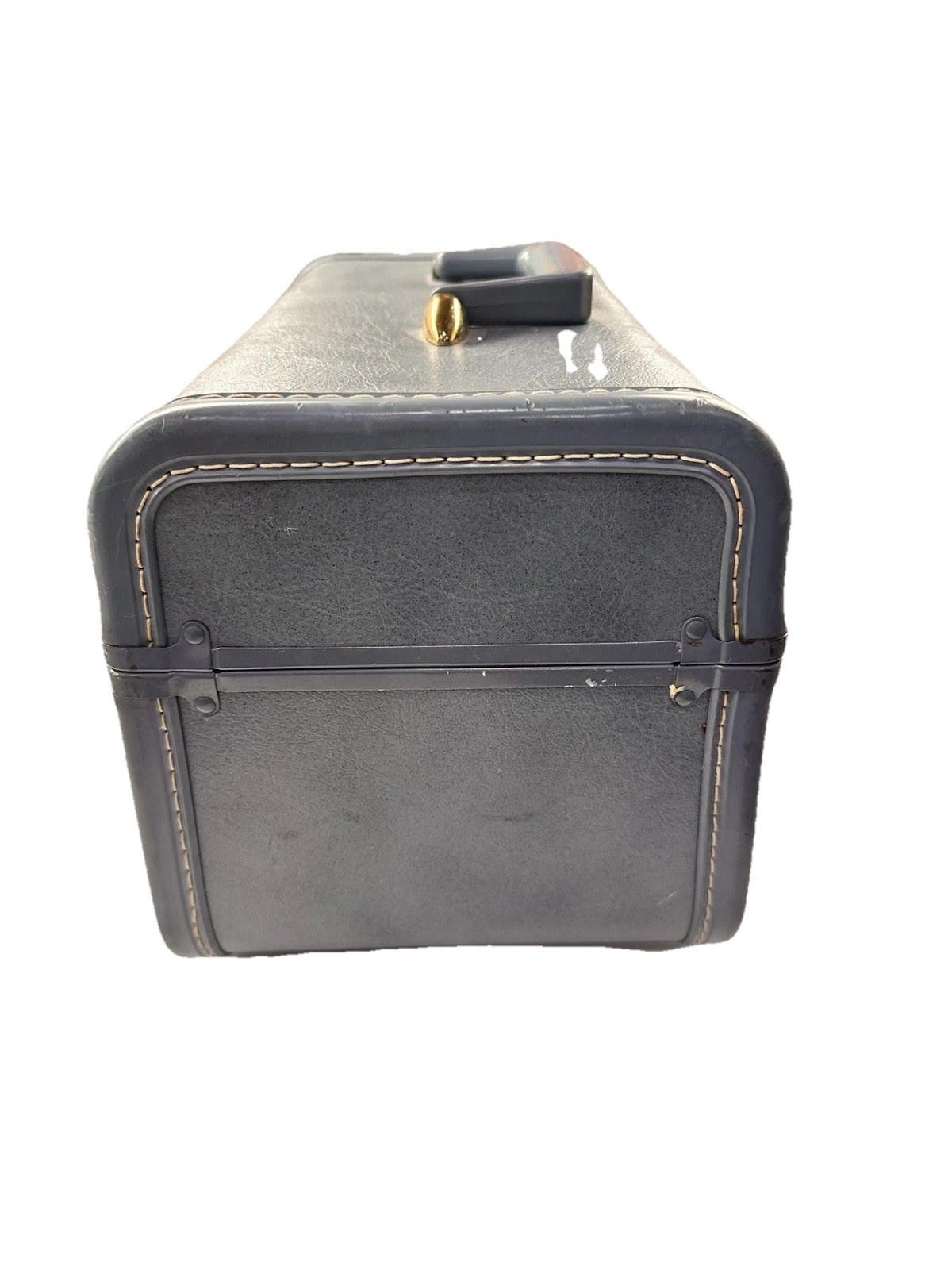 Vintage Taperlite Train Case Blue Carry-On Makeup Cosmetic Luggage No Key