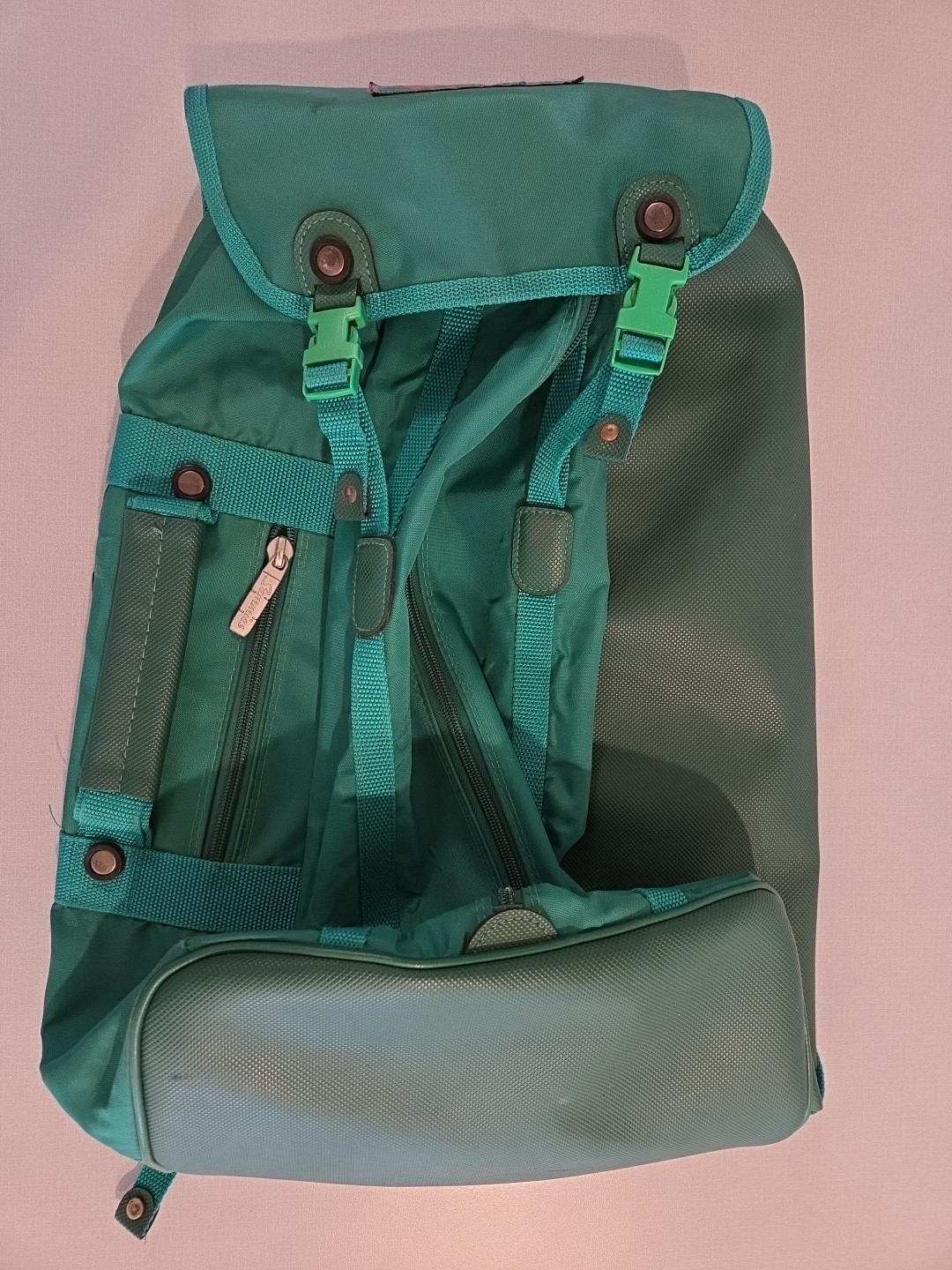 Vintage Sammies by Samsonite Green Backpack Duffel Luggage Bag Ex Pre-owned Cond