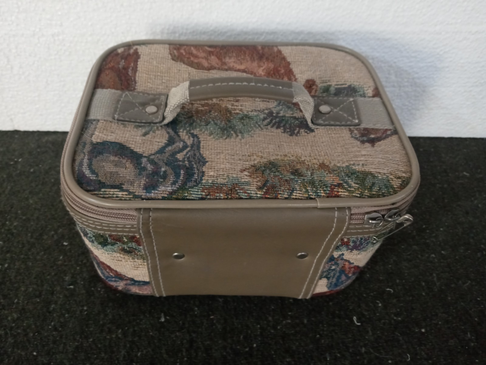 Vtg Equestrian Horse Bag Case w/ Mirror Pockets Leather Handle – Really Nice!