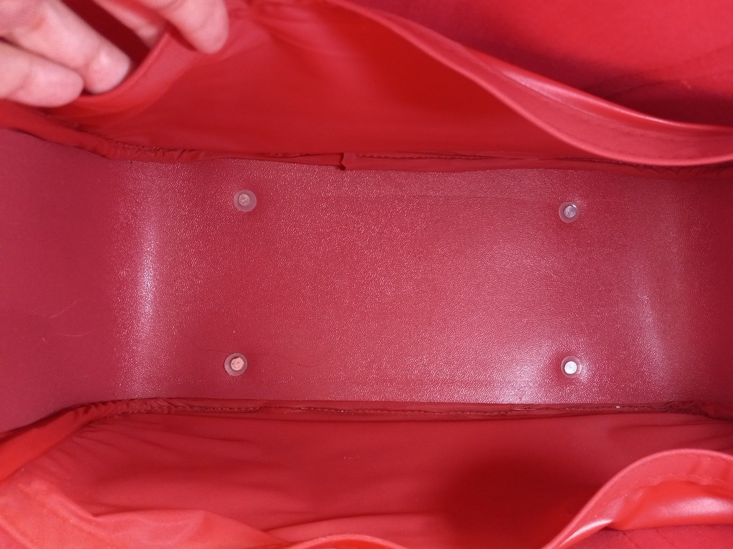Retro Vtg 70s Bag Travel Tote Overnight Carry On A. Earhart Red Vinyl Pocket