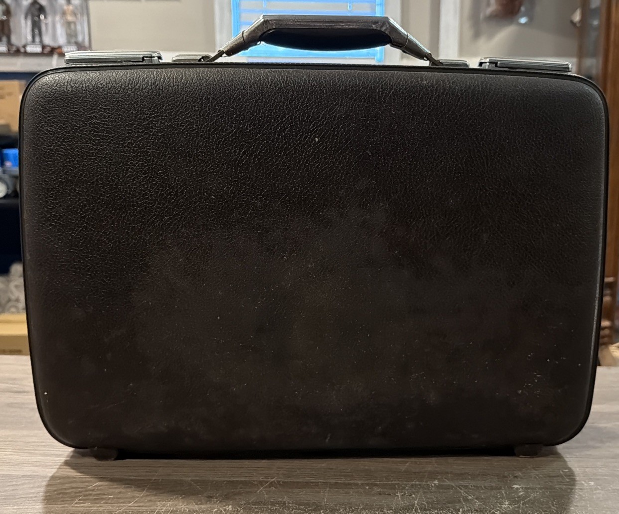 Vintage American Tourist Tiara Suitcase Gray Hard Shell Luggage NO KEY