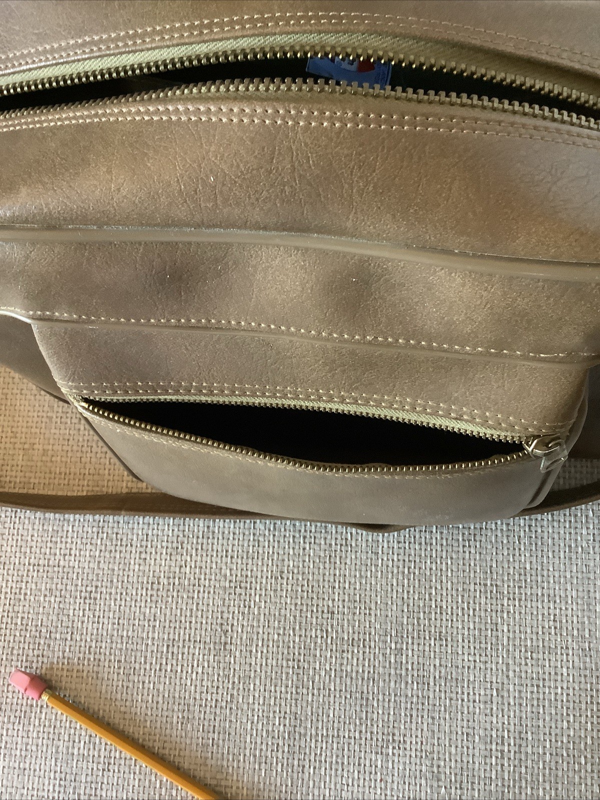 American Tourister Tote/Carry-on Shoulder Bag Made In Japan Brown Vinyl Vintage