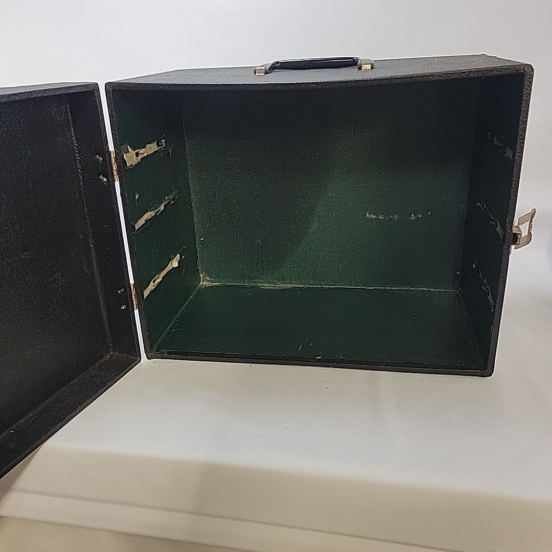 Vintage Carrying Case Faux Black Leather