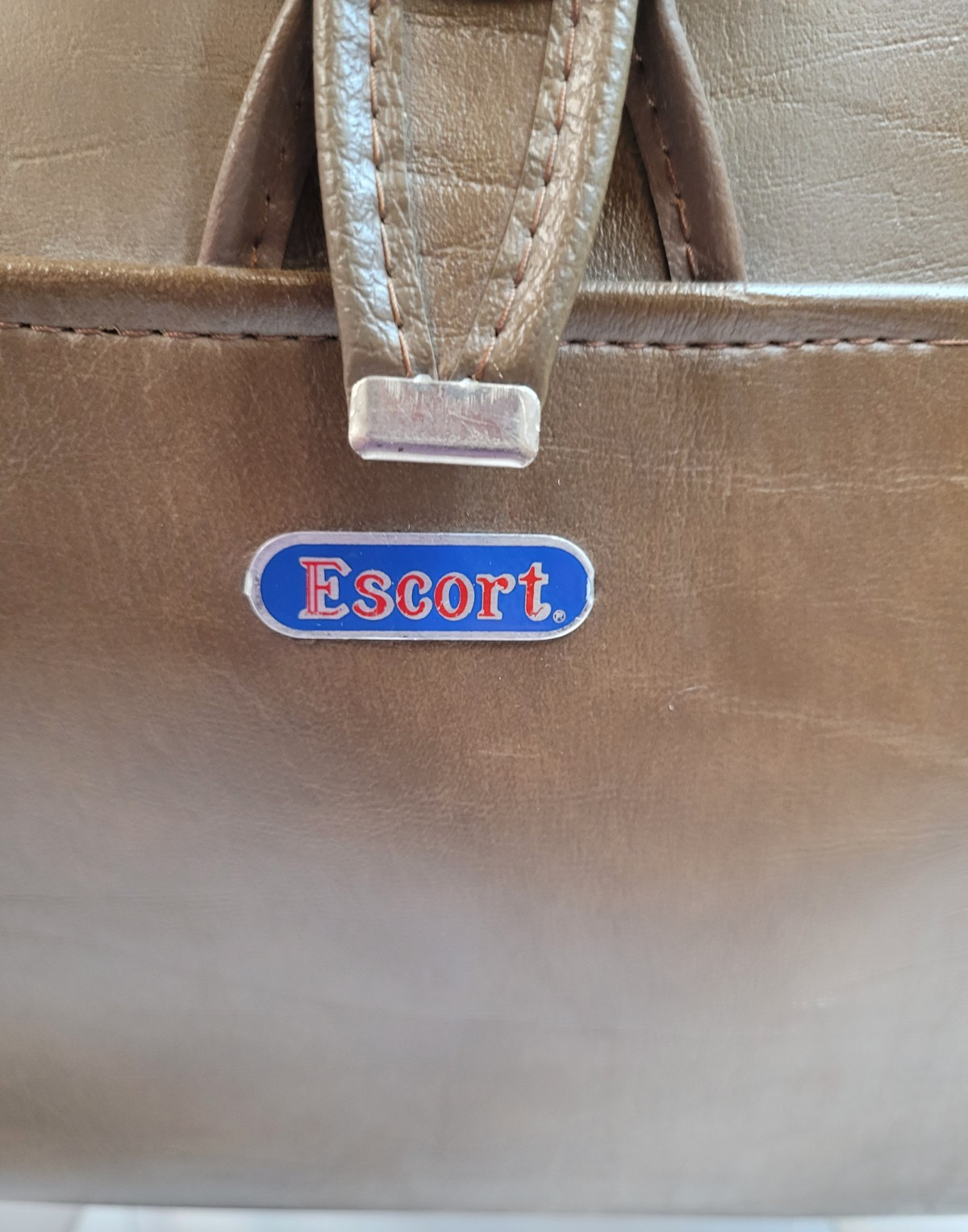Vintage Brown Leather “Escort” Brand Flight Bag. Carry On Hand Bag.