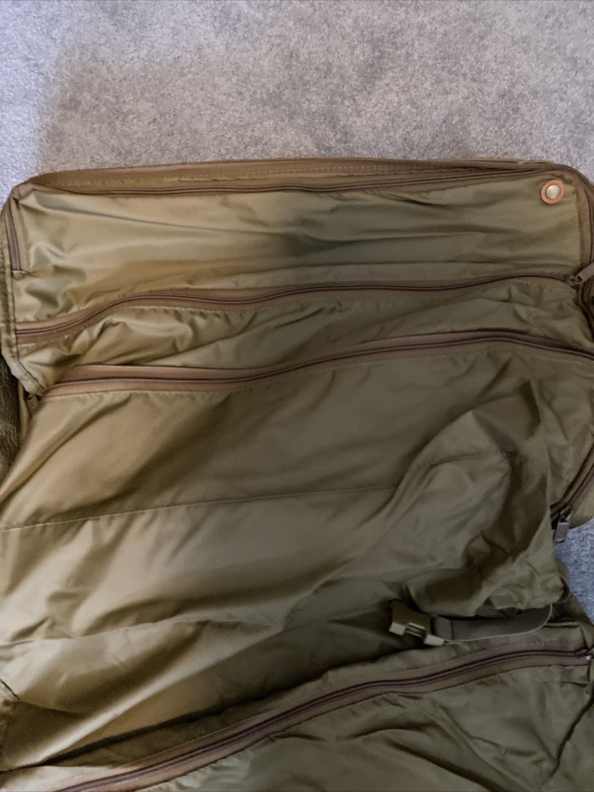Vintage Hartmann Luggage Brown Tweed Leather Travel Bag 22”x19”x7” Missing Strap