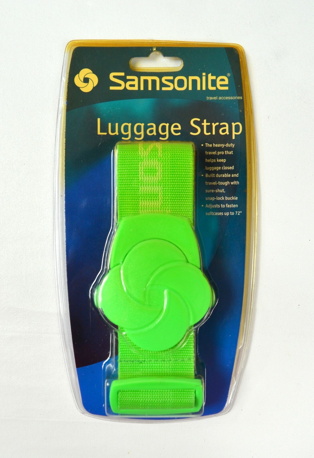 Vintage SAMSONITE Luggage Strap (Neon Green) Adjusts to fasten suitcases to 72″