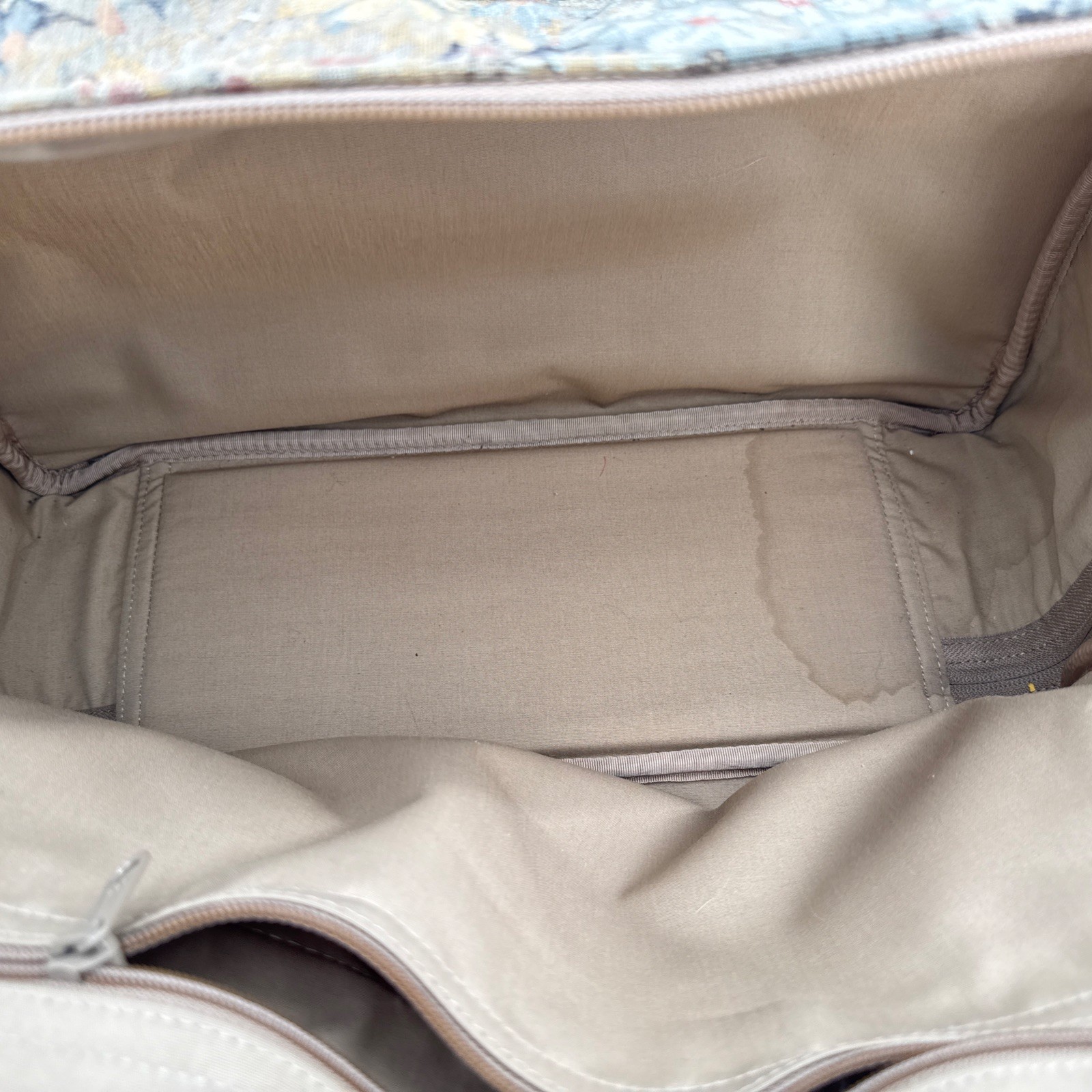 Vtg French Luggage Co Paradise Fkoral Tapestry And Leather Carry On Weekend Bag