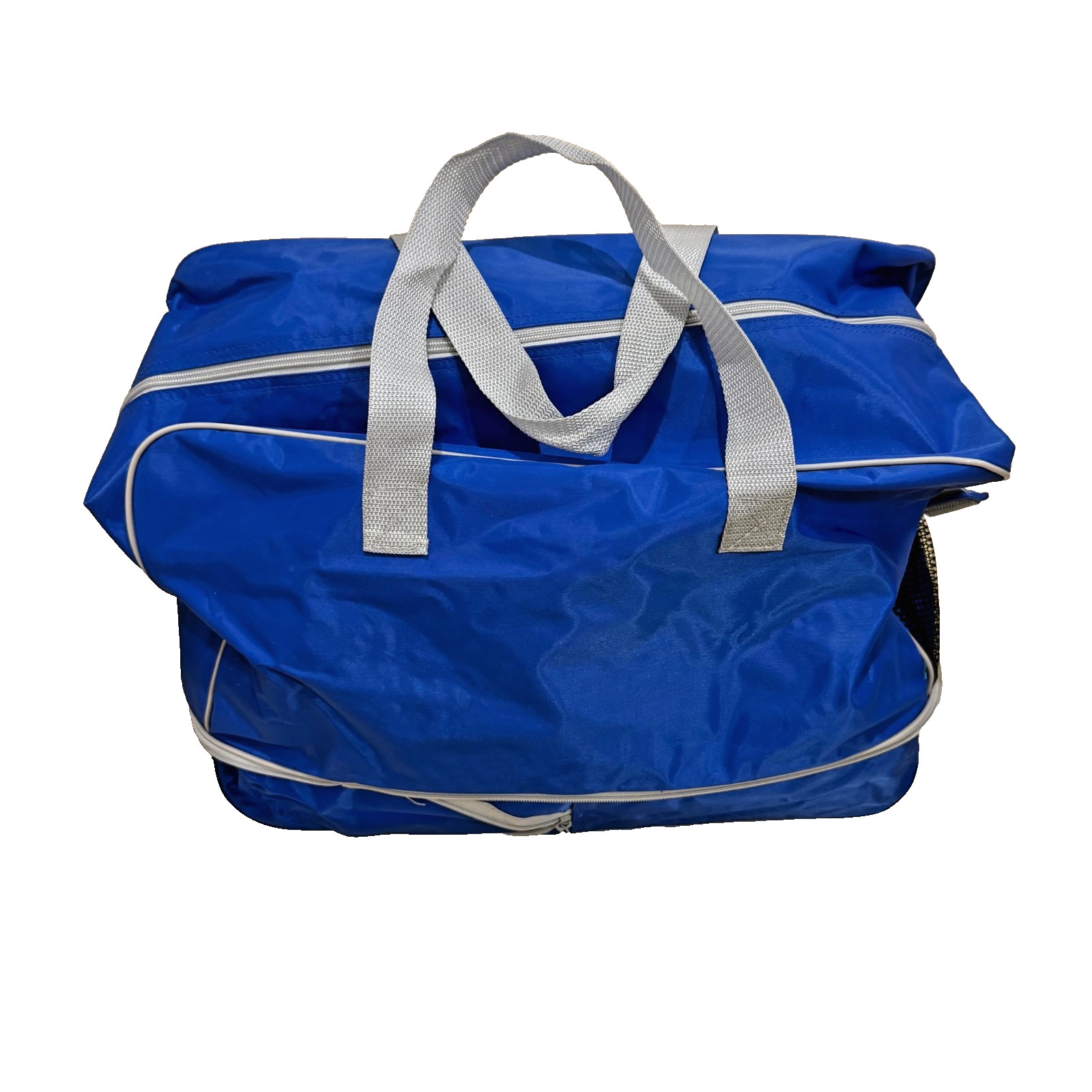 American Express Vintage Expandable Duffle/Gym Bag/Handles/Shoulder Strap Blue